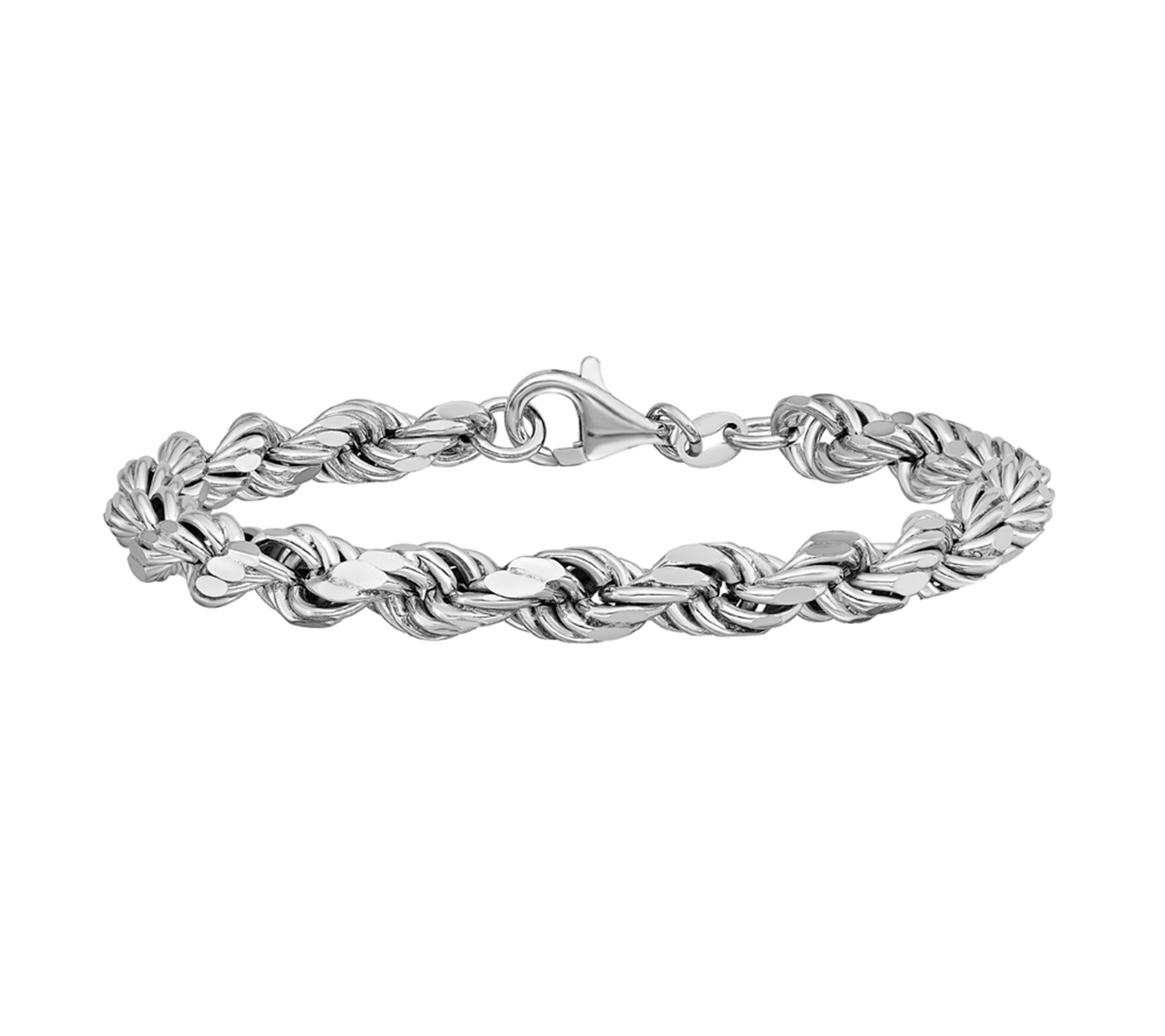 Italian Silver Rope Bracelet, 11.7g - QVC.com