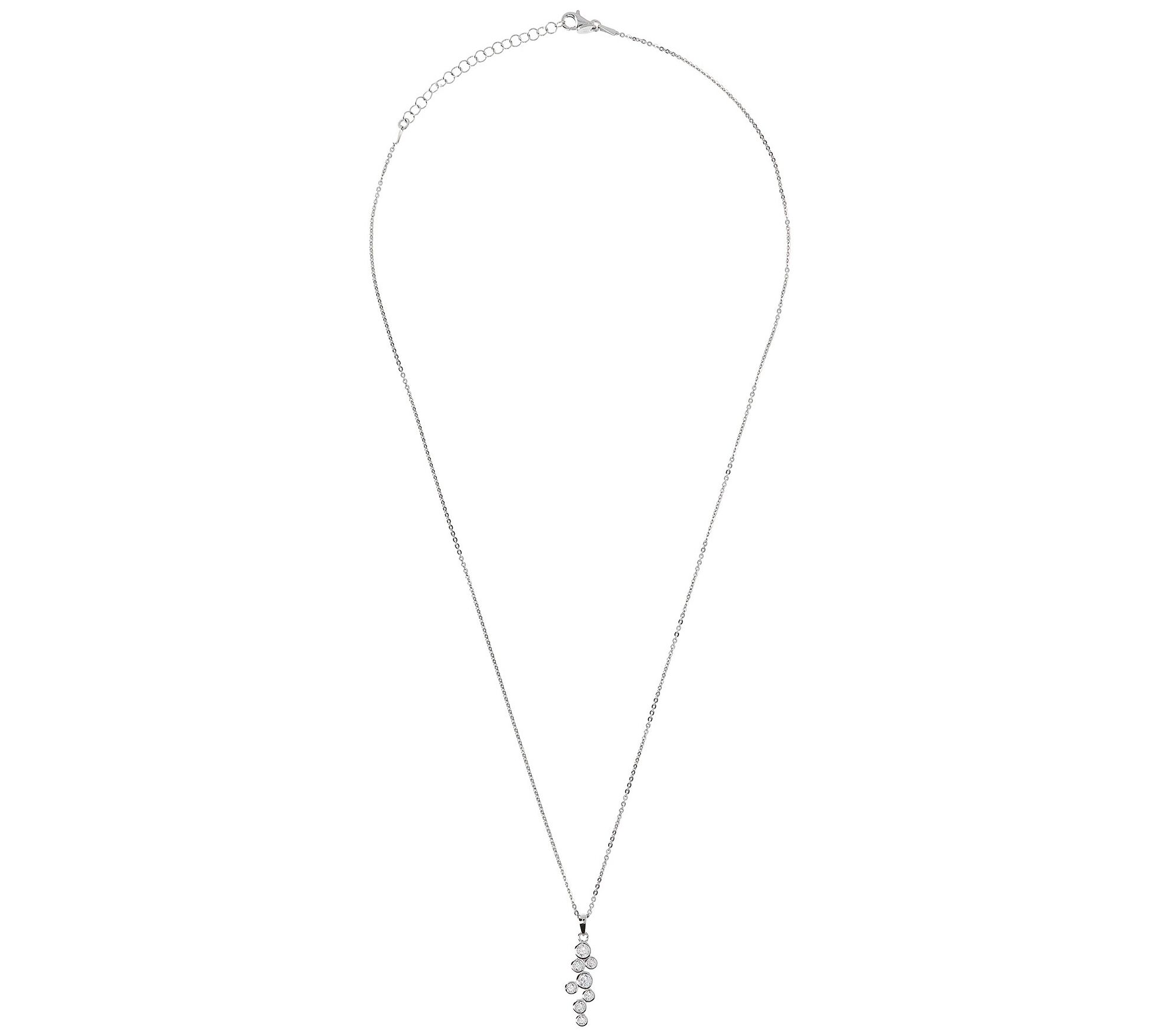 Diamonique Sterling Bezel-Set Free-Form Pend ant w/ Chain - QVC.com