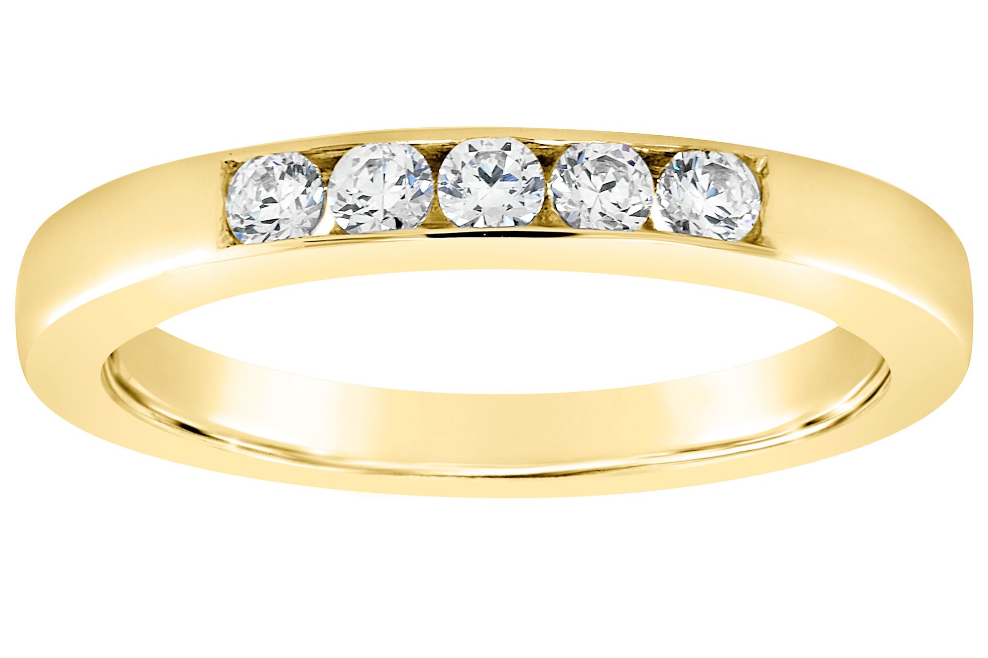 Affinity 14K Channel Set 1/5 cttw 5-Stone Diamond Ring - QVC.com