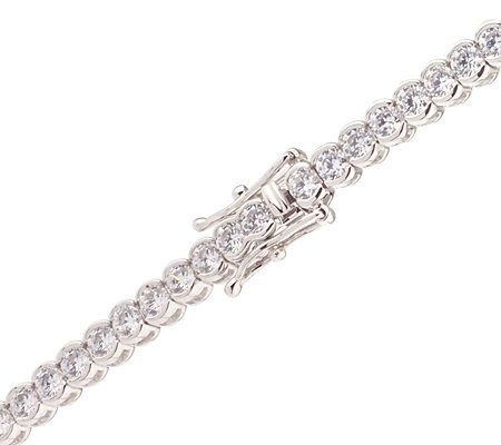 Epiphany Platinum Clad Diamonique Semi-bezel Set Tennis Bracelet - QVC.com