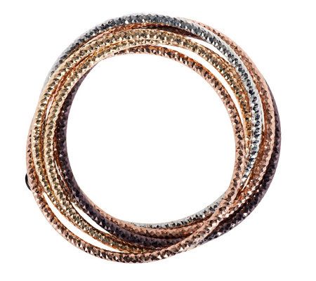 Set di 4 braccialetti metallici - Donna