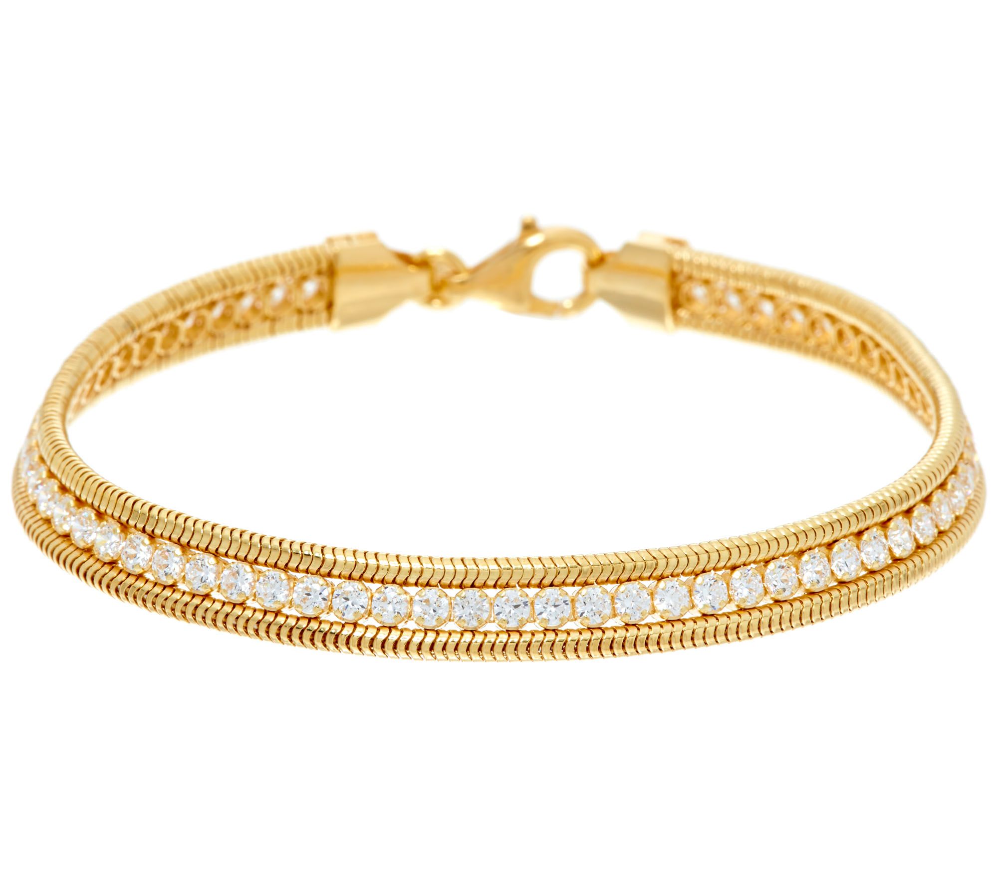 Diamonique 1.90 cttw Tennis Bracelet Sterling or 14K Clad