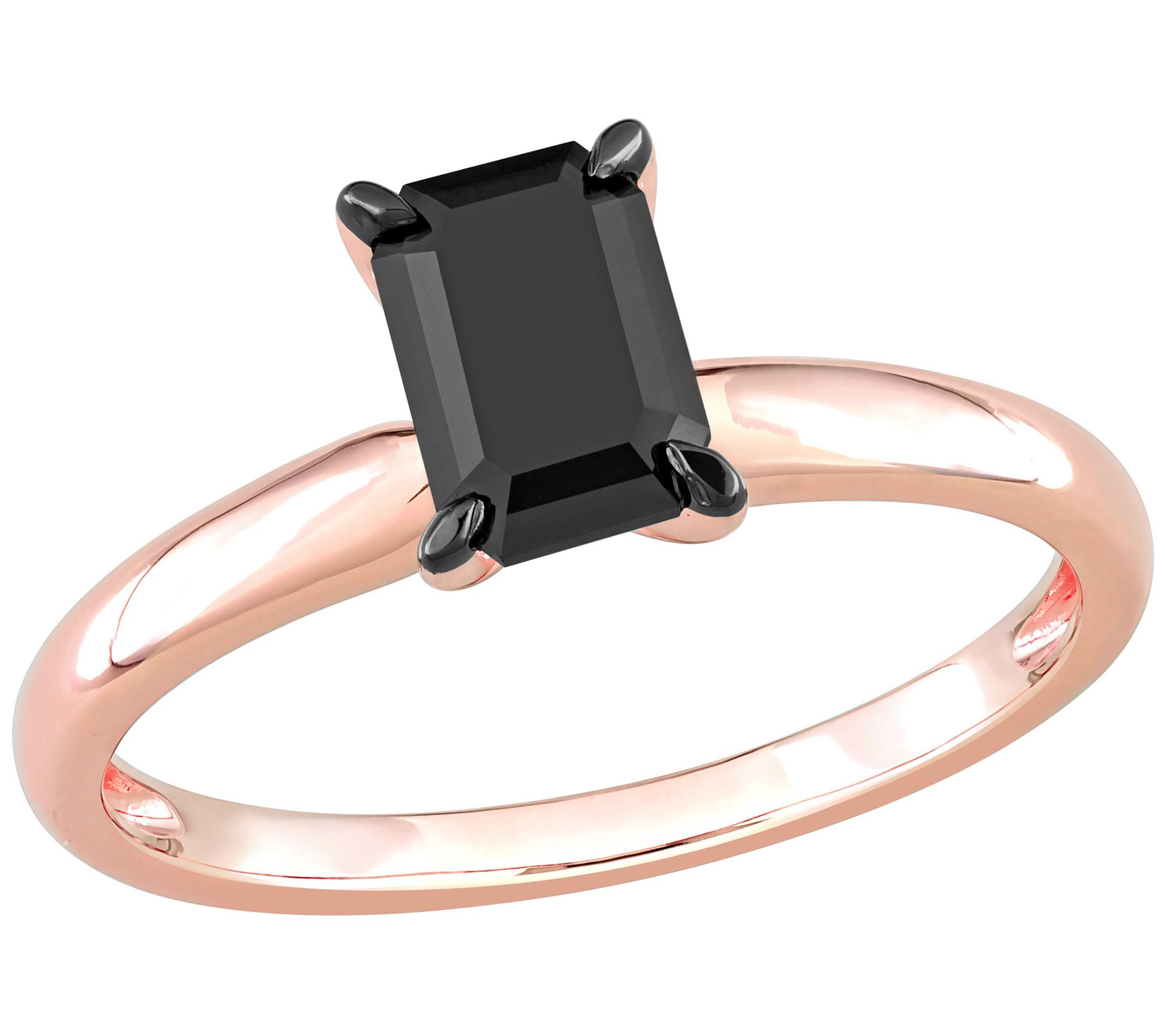 Affinity 1.00 cttw Black Diamond Ring, 14K Rose Gold - QVC.com