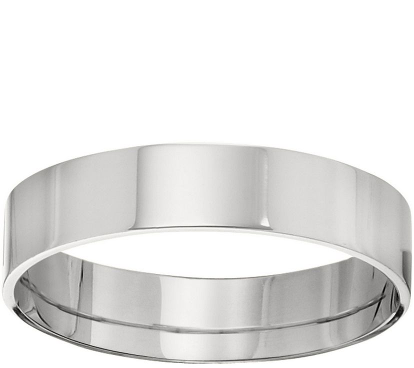 Men's Platinum 5mm Flat Comfort Fit Wedding Band