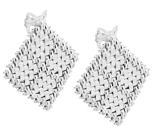 Imperial Silver Satin Marquise-Shaped Earrings