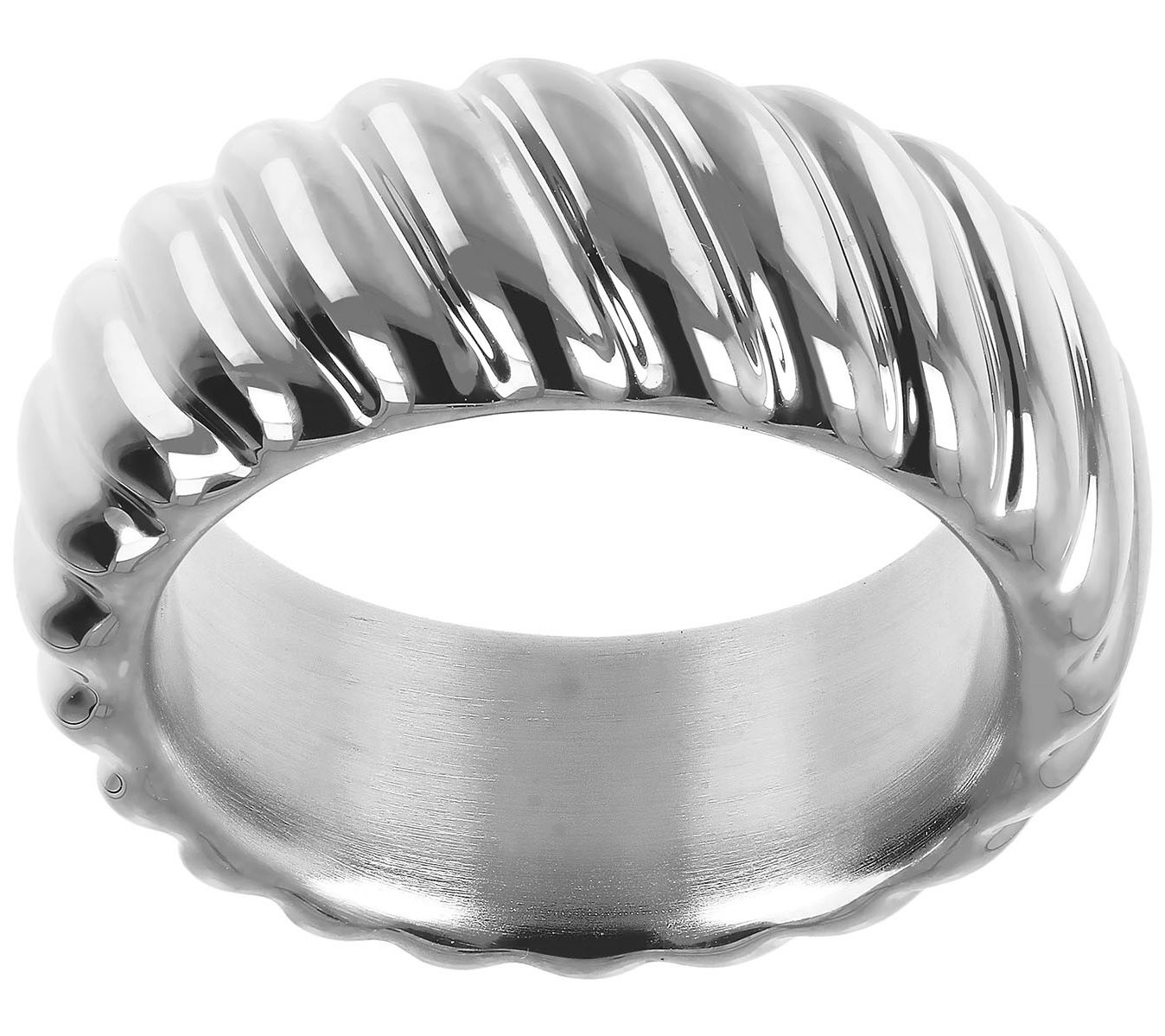 BellaOro Ribbed Wide Band Ring, 14K G old Over