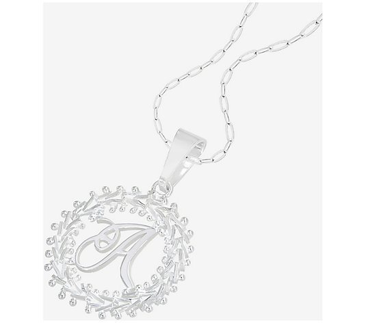 Imperial Silver Initial Pendant with 18" Chain