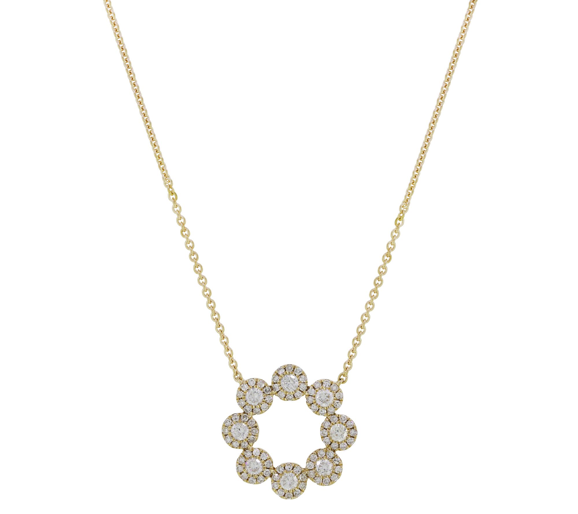 Affinity 0.55 cttw Multi Diamond Circle Necklac e, 14K Gold