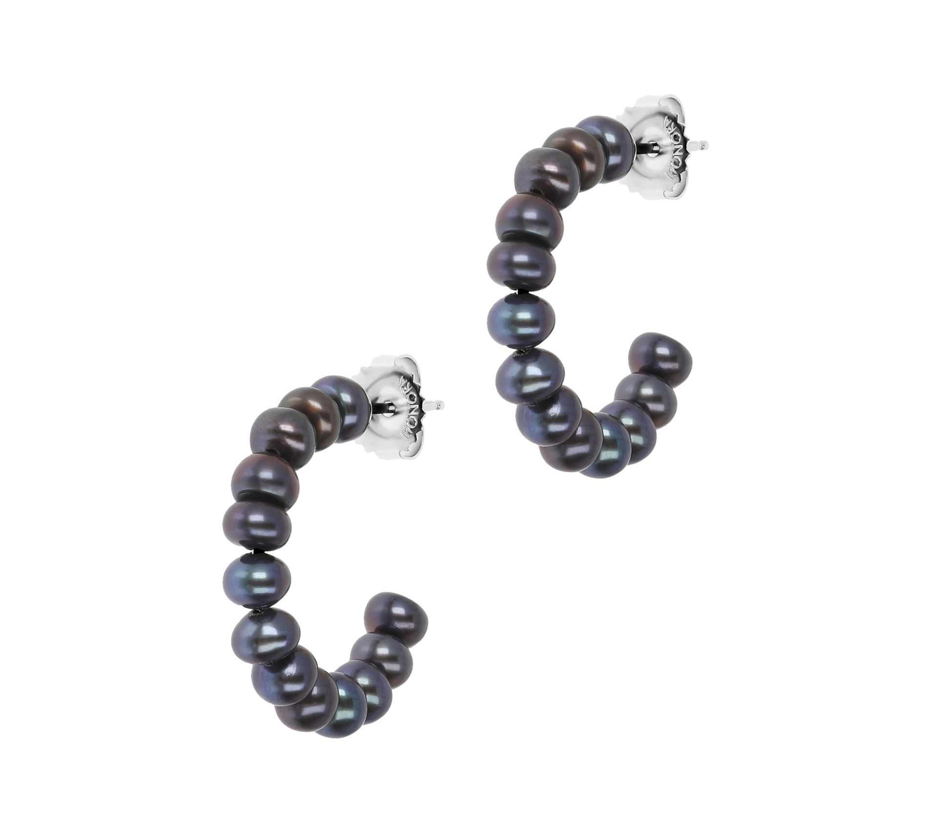 Honora Cultured Pearl Half-Hoop Earrings, Sterl ing