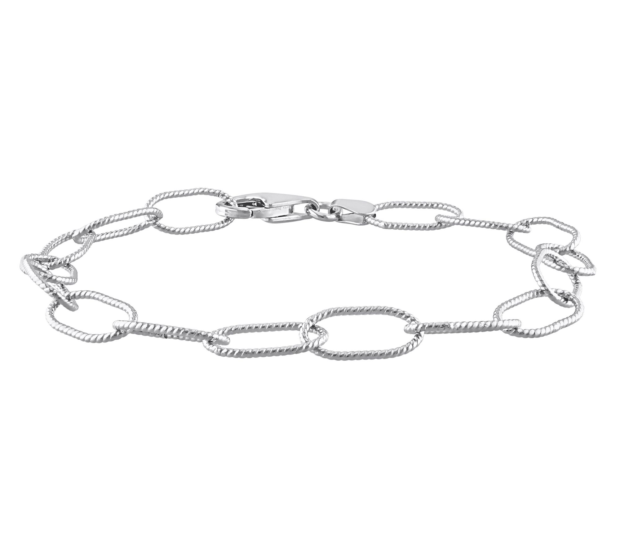7.5" Twisted Rolo Chain Bracelet, Sterling Silver
