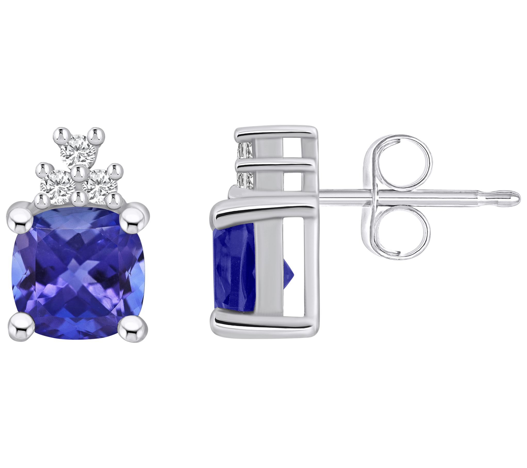 Affinity Gems 14K 2.00 cttw Tanzanite 0.10 cttw Diamond Studs
