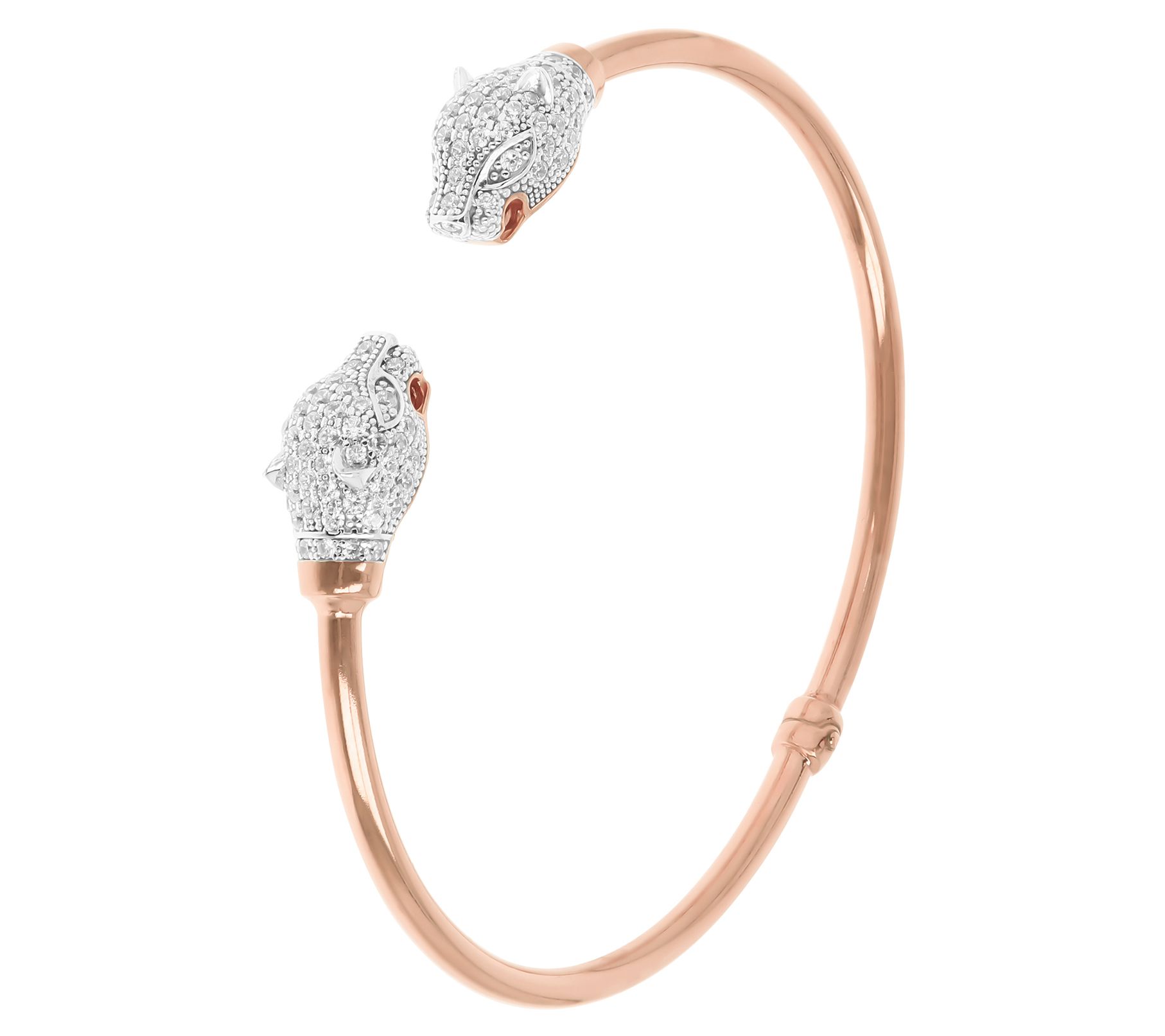 Nina Jewelry Pave Crystal Button Cuff Bracelet 