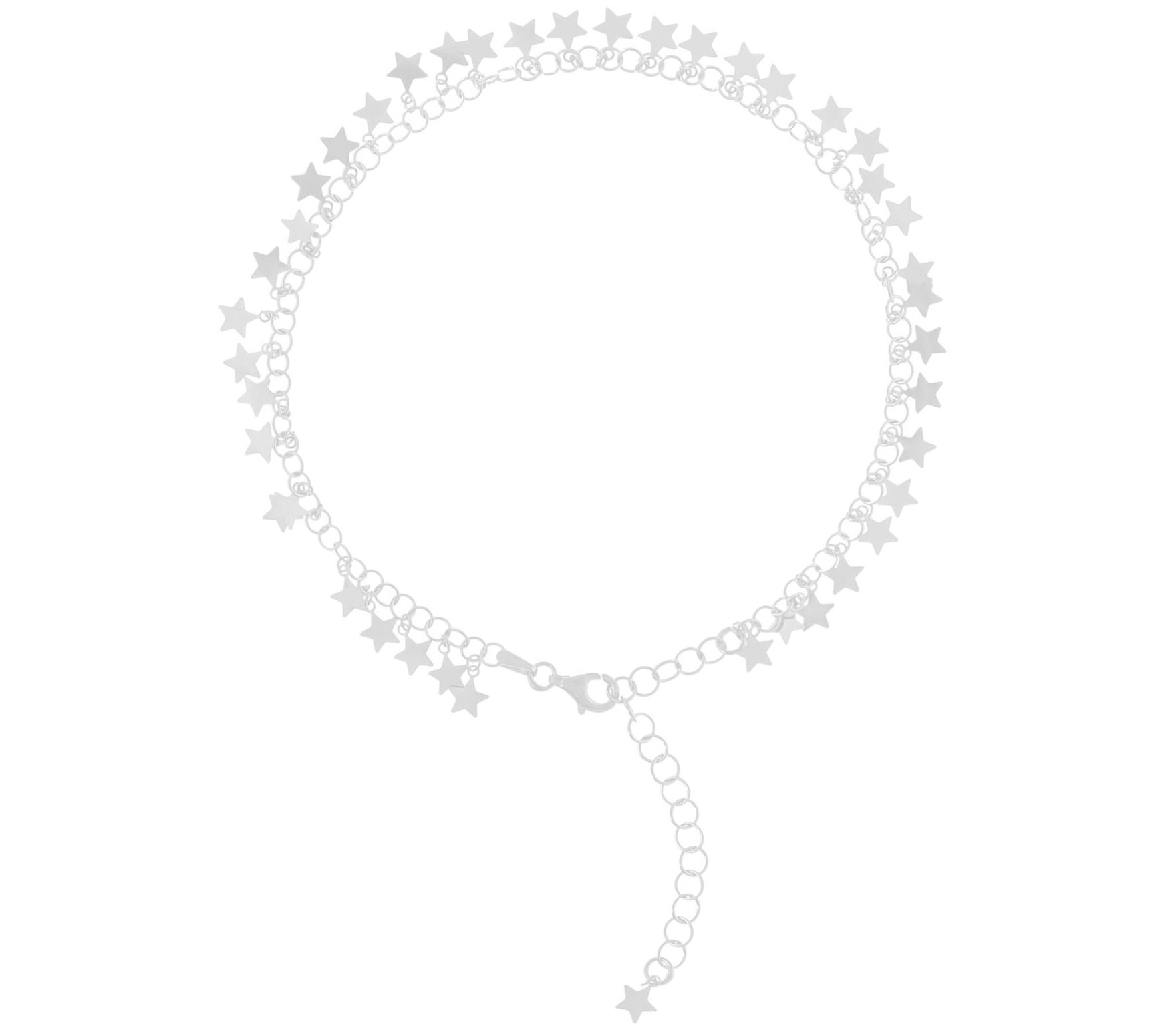 Veronese 18K Gold Plated Star Ankle Bracelet, 3.5g