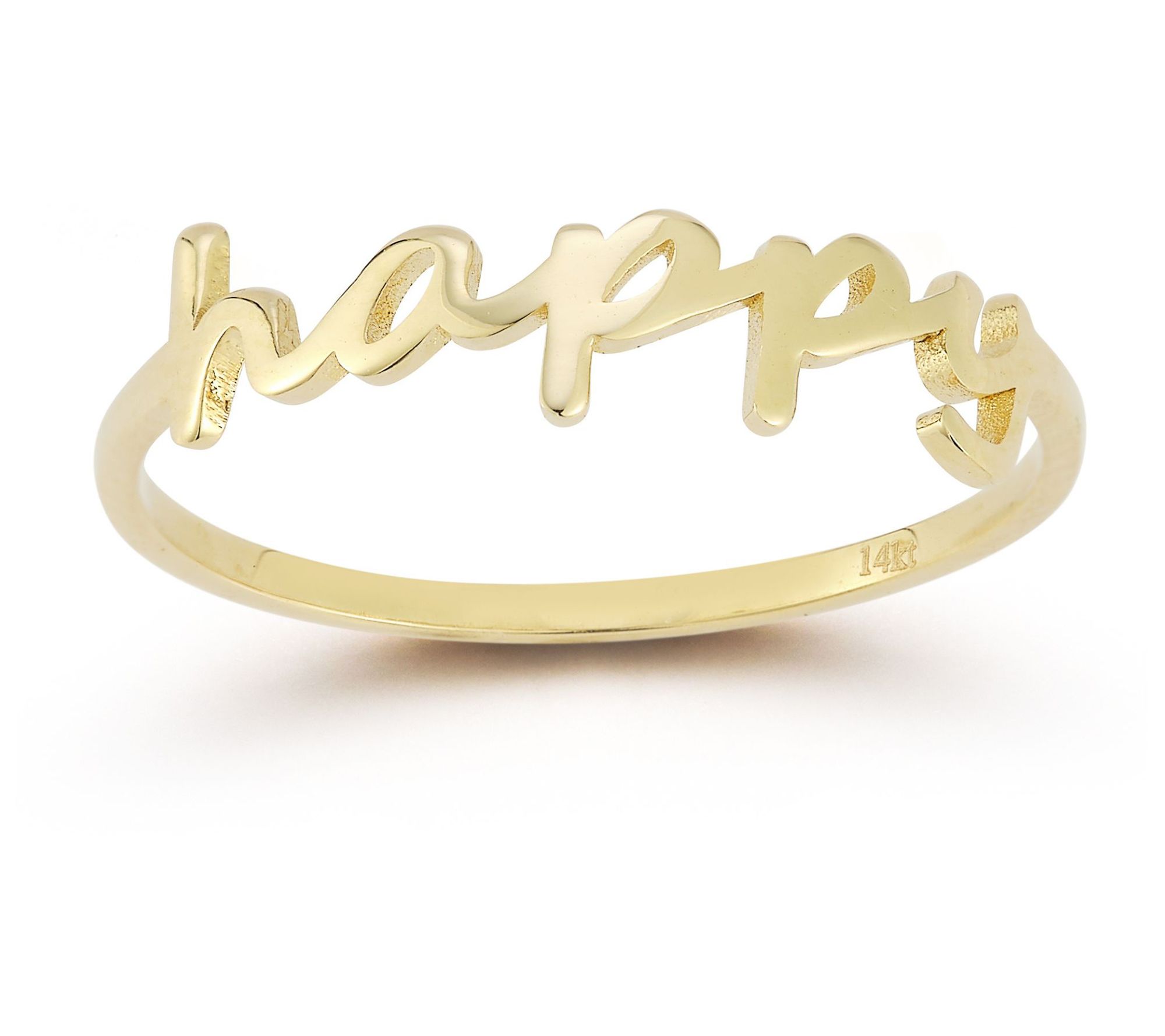 Luminosa Gold Script Happy Band Ring, 14K