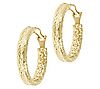 Veronese 18K Gold Plated 1-1/2" Oval Hoop Earrings
