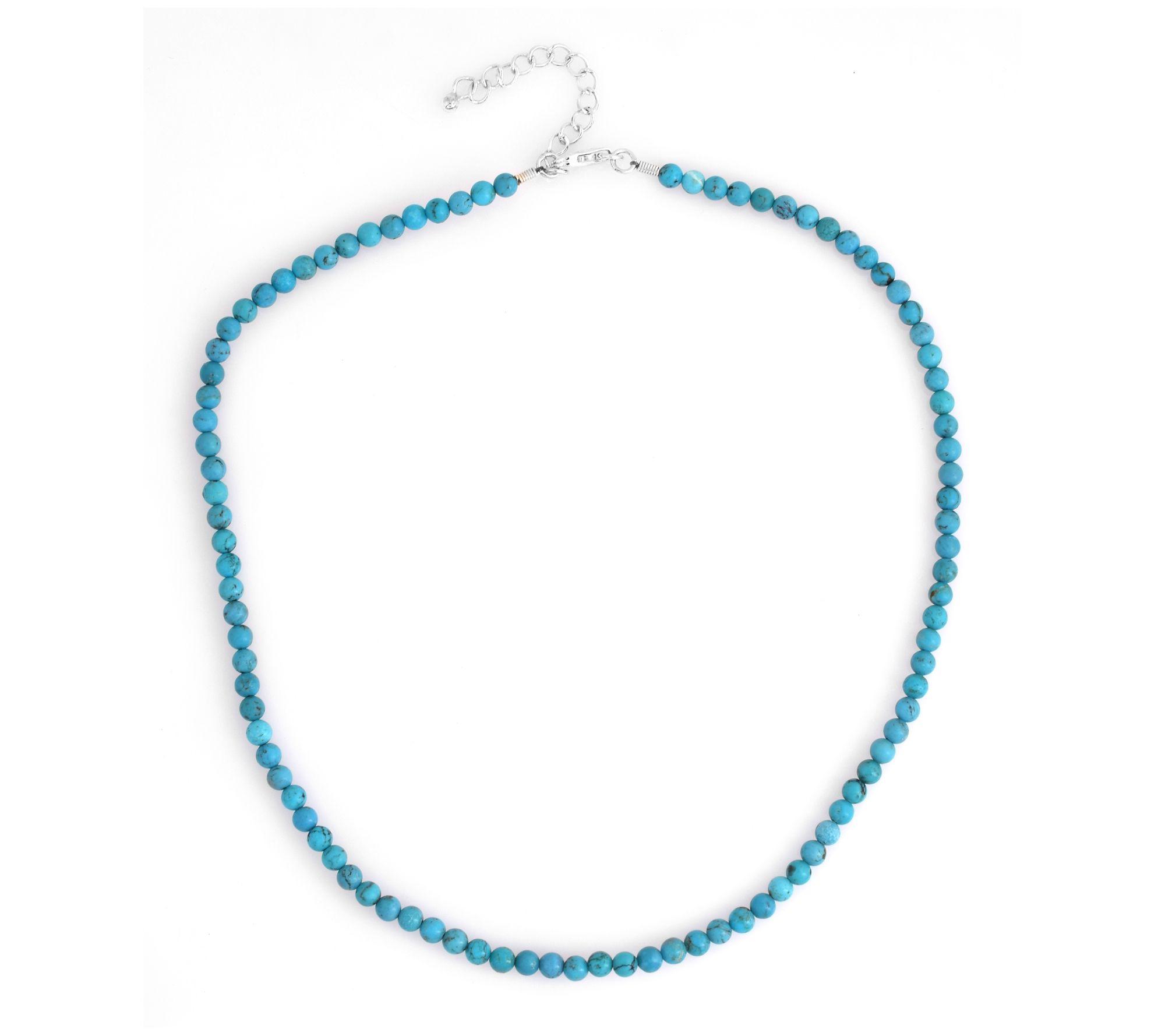 Sterling Silver Turquoise Beaded Necklace
