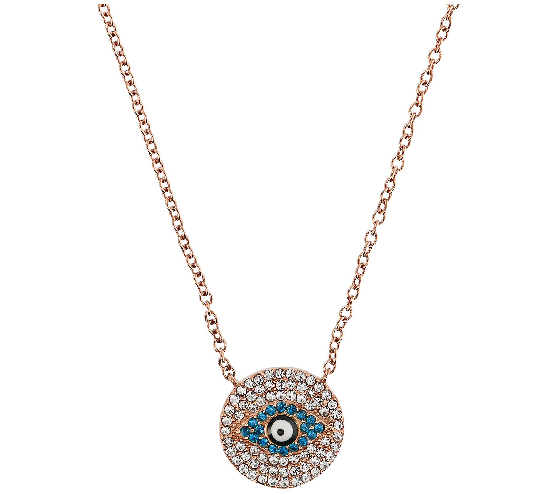 Steel by Design Crystal Evil Eye Adjustable Neclace