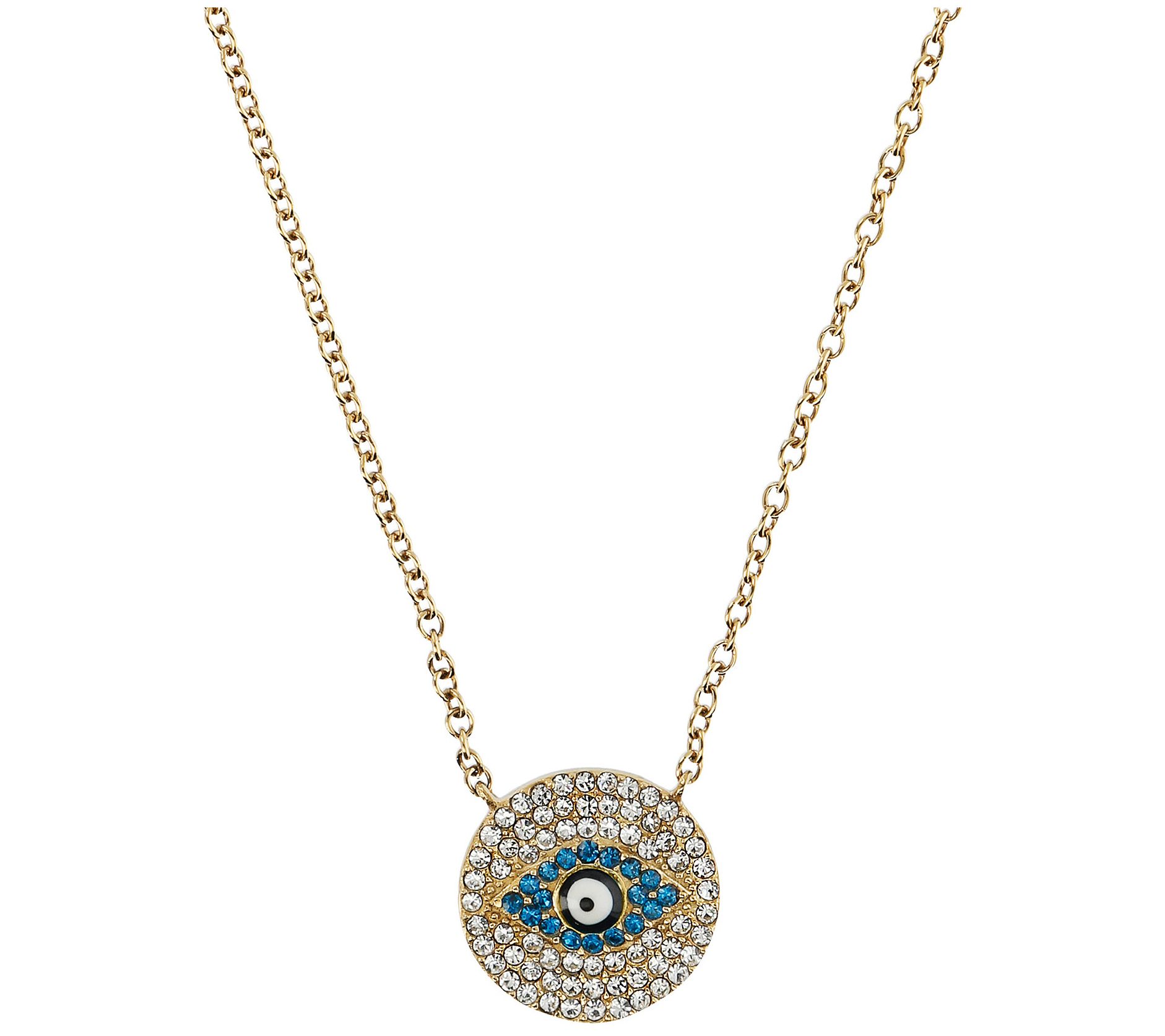 Steel by Design Crystal Evil Eye Adjustable Neclace