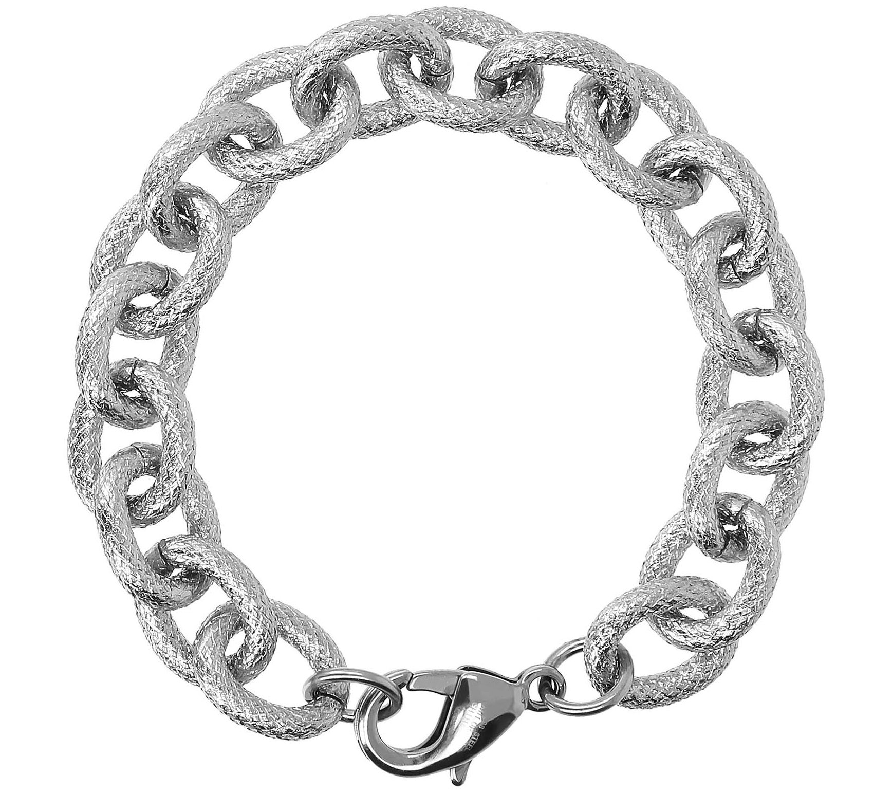 Steel by Design Textured Oval Rolo Link Bracelet