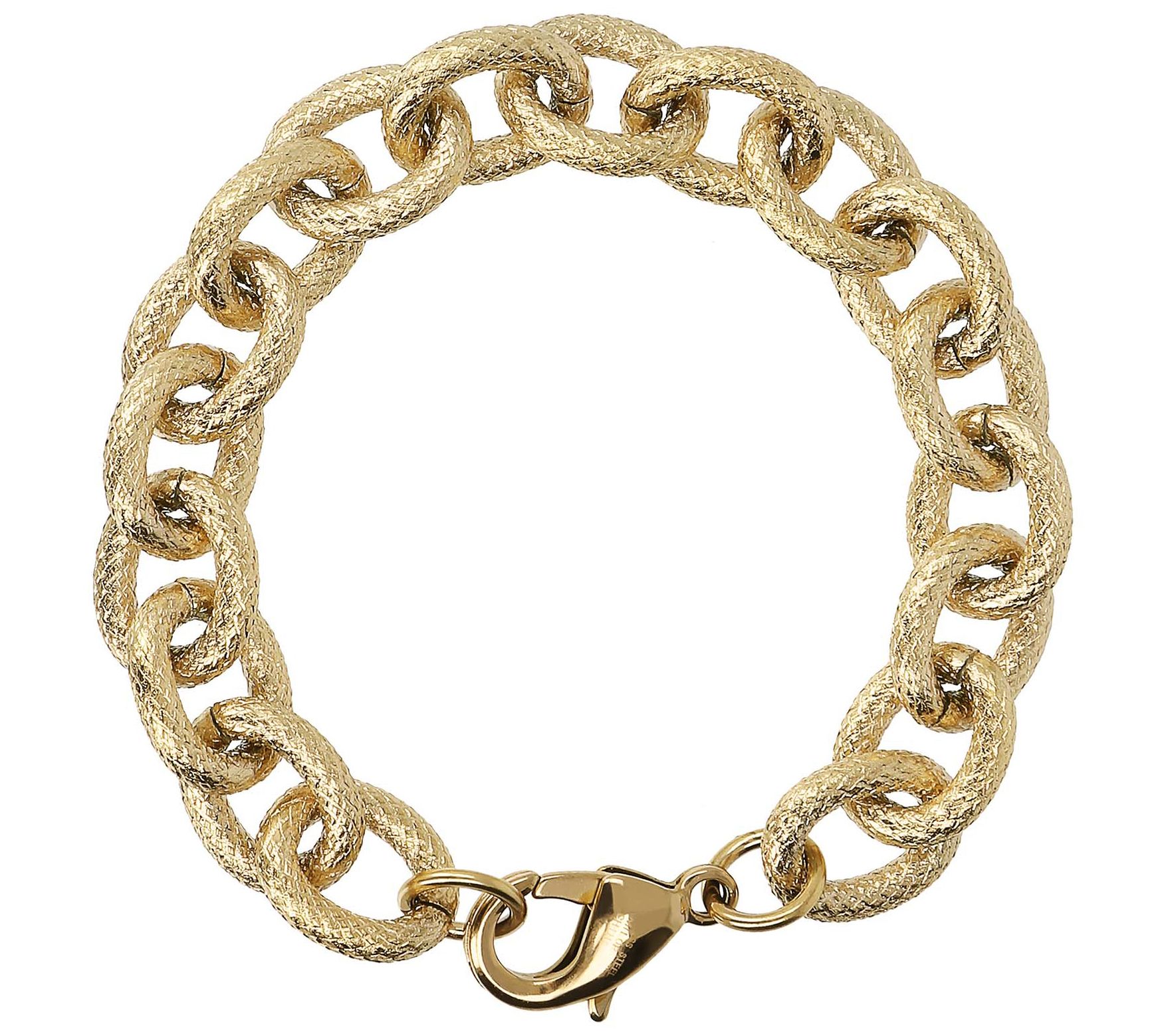 Steel by Design Textured Oval Rolo Link Bracelet