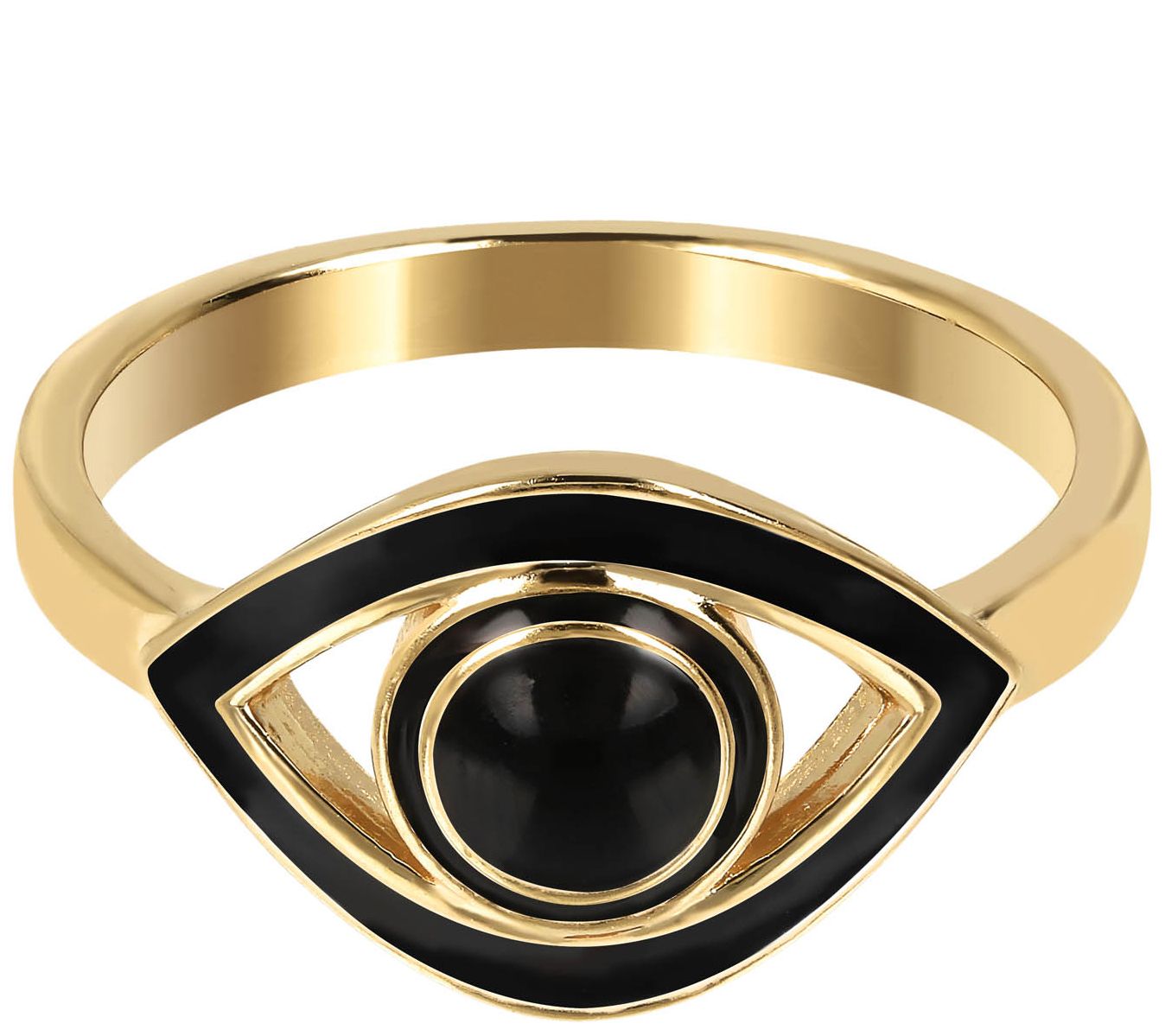 Netali Nissim Enamel Evil Eye Ring, 18K Gold Plated