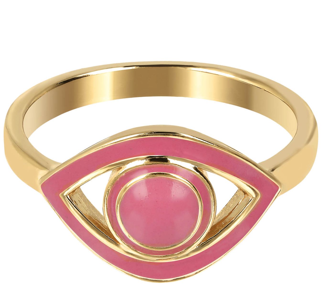 Netali Nissim Enamel Evil Eye Ring, 18K Gold Plated