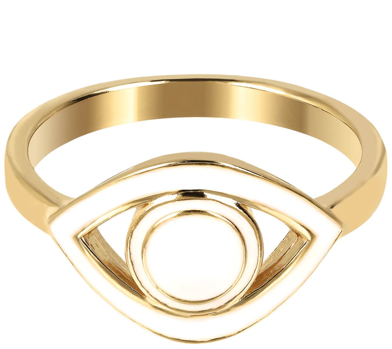 Netali Nissim Enamel Evil Eye Ring, 18K Gold Plated