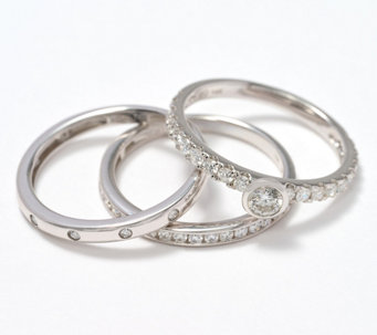 Affinity Diamonds S/3 Stacker Ring Set, 1.00cttw, 14K