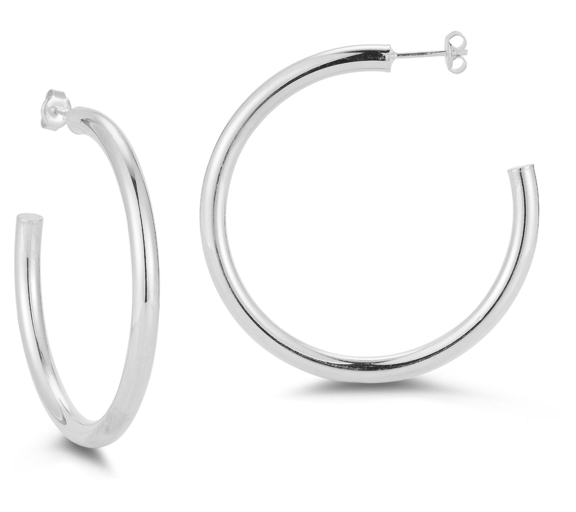Sterlina Silver 2" Round Hoop Earrings, Sterling