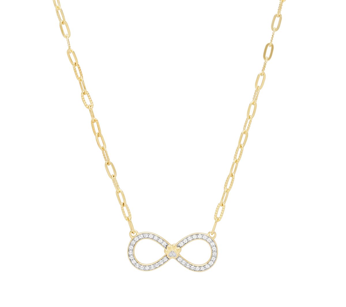 Goddaughters 14K Gold Clad White Topaz InfinityPaw Necklace