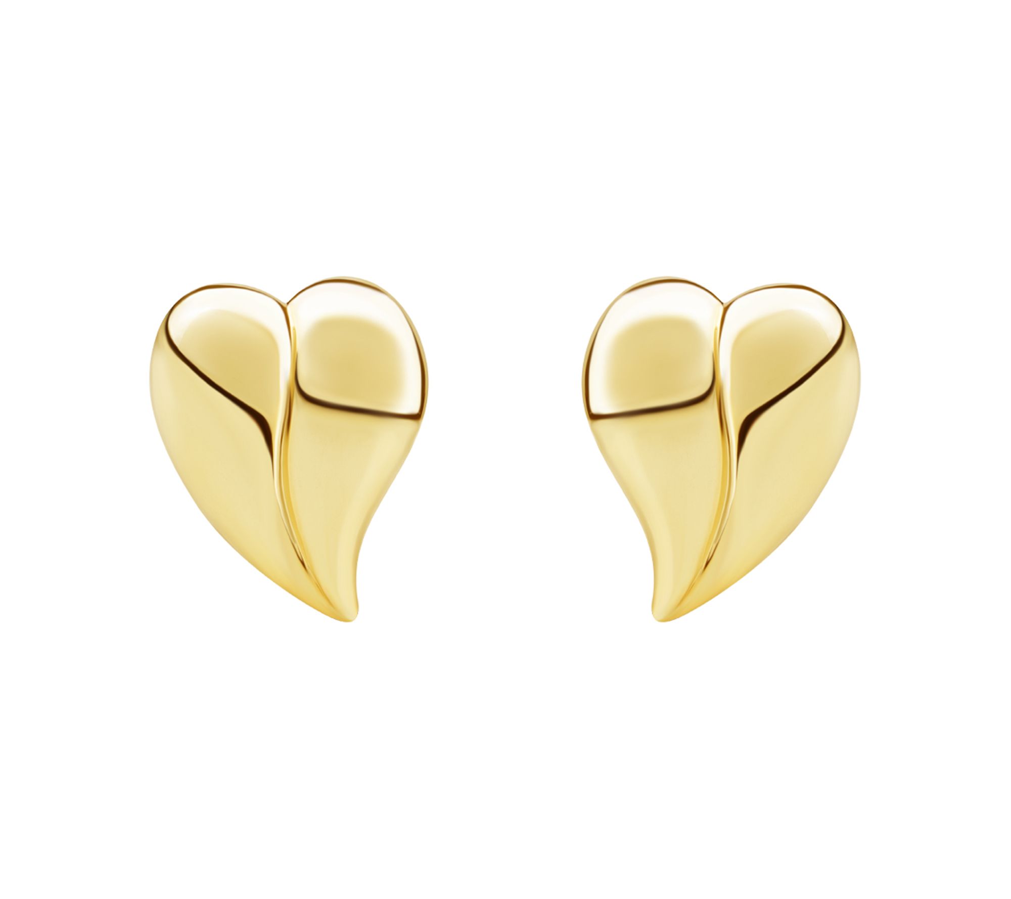Ariva Sterling Silver Polished Modern Heart Stud Earrings