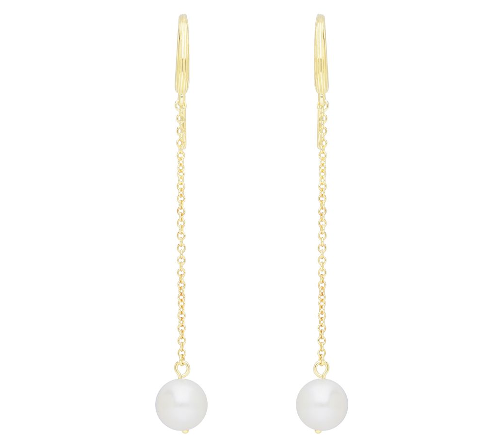 Ariva Sterling Silver Cultured Pearl Dangling Drop Earrings
