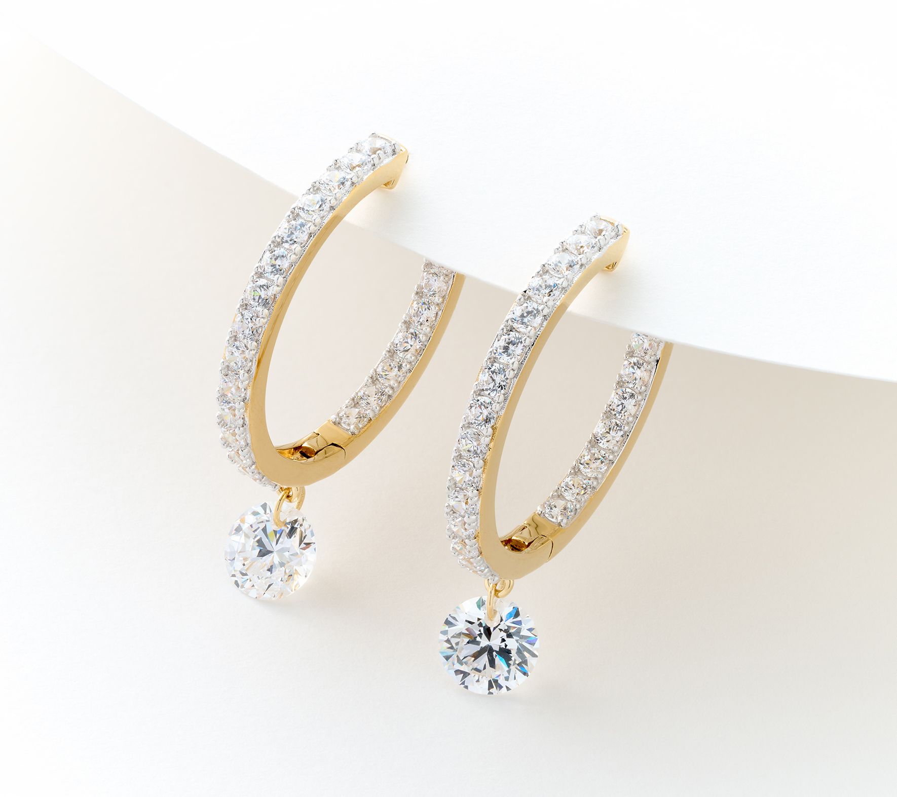 Diamonique x Jennifer Miller Inside-Out Hoop Earrings, Sterling Silver