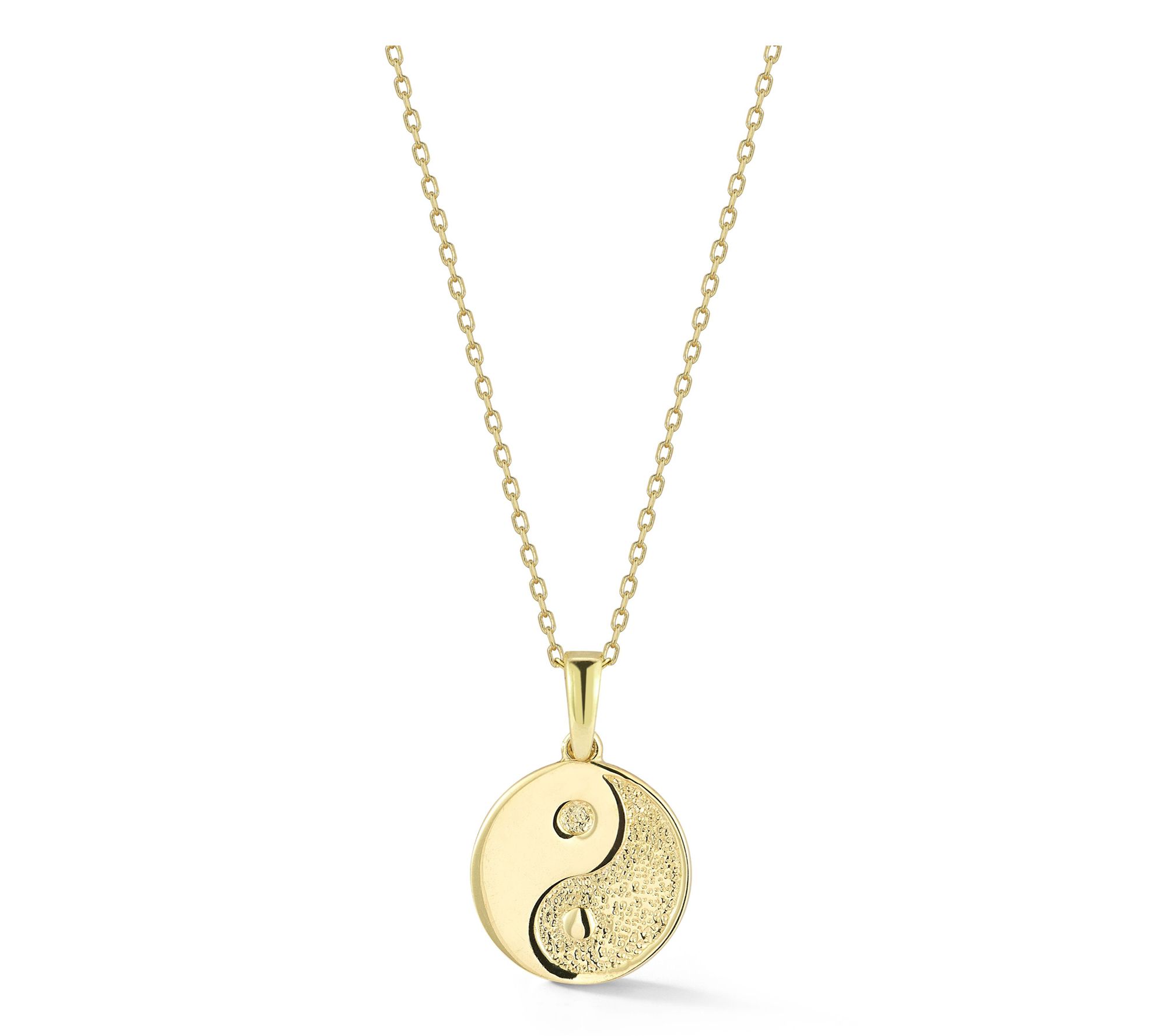 Italian Gold Yin Yang Pendant w/ Chain, 14K