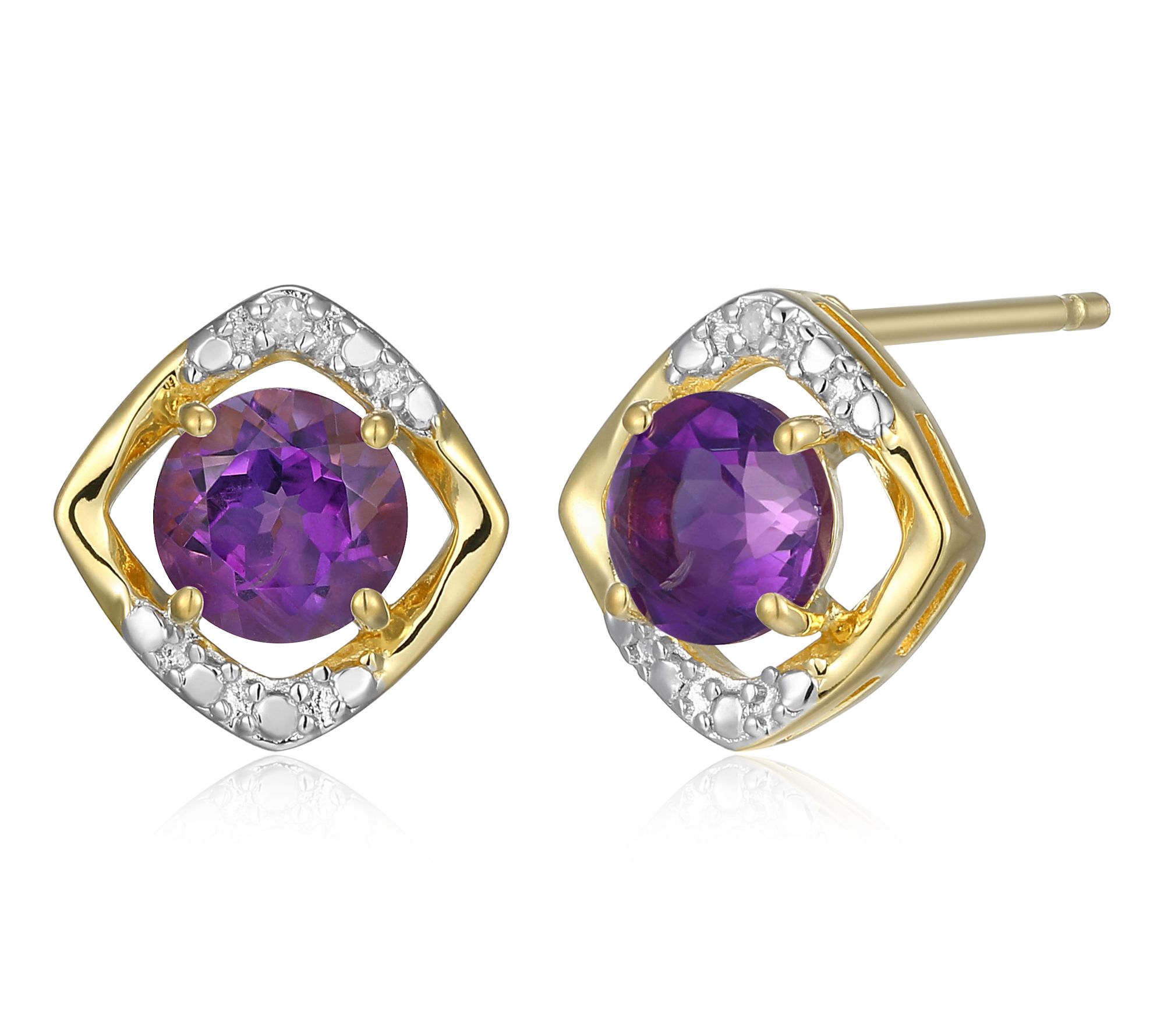 Affinity Gems Birthstone & Diamond Earrings, 18K Gold Plated