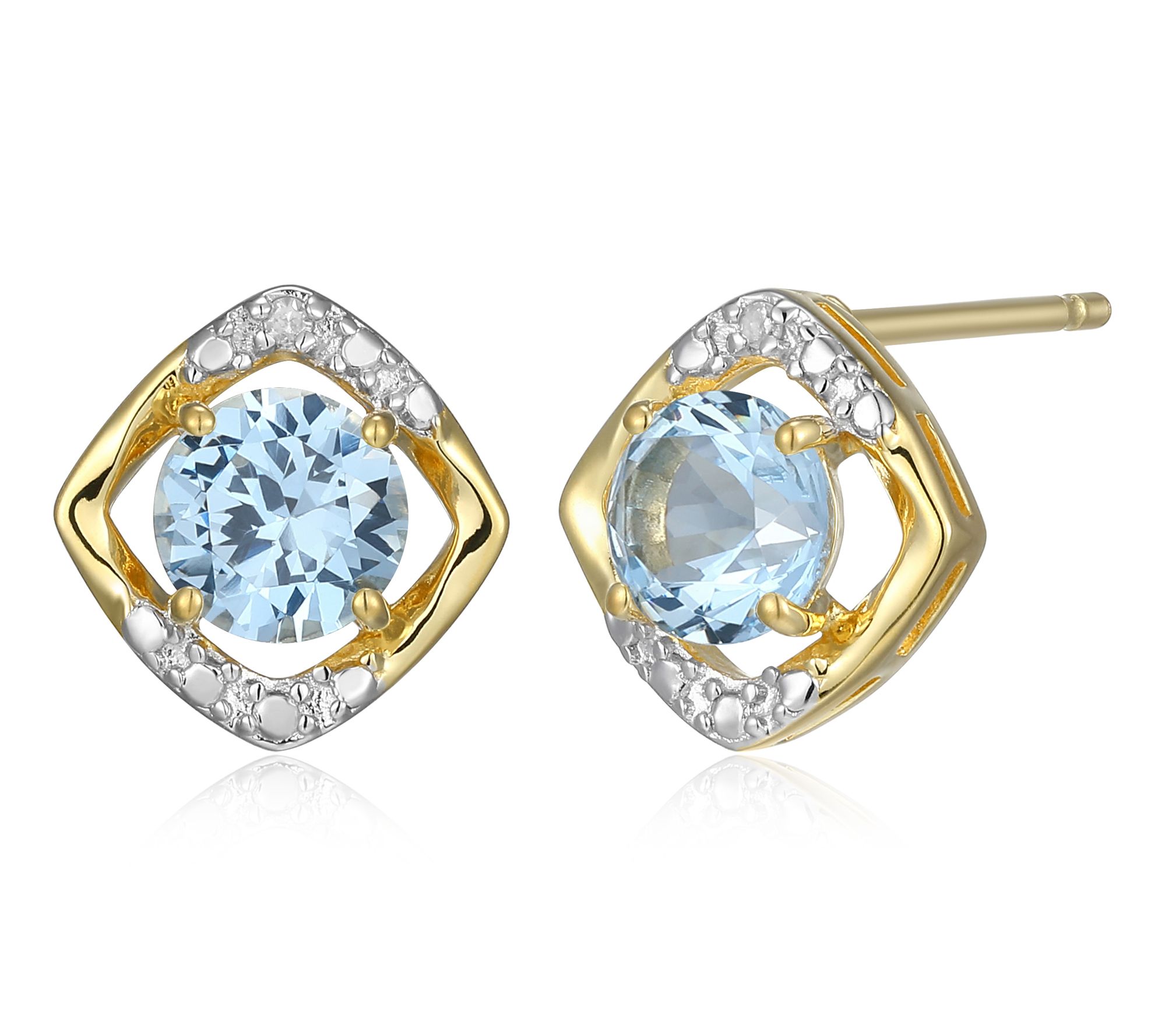 Affinity Gems Birthstone & Diamond Earrings, 18K Gold Plated