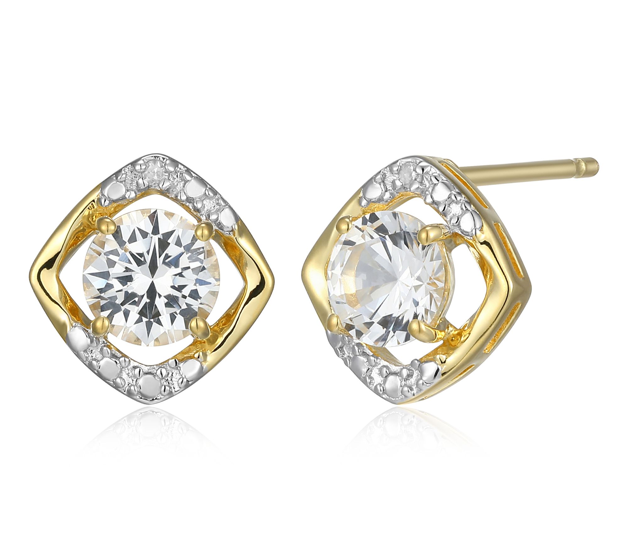 Affinity Gems Birthstone & Diamond Earrings, 18K Gold Plated