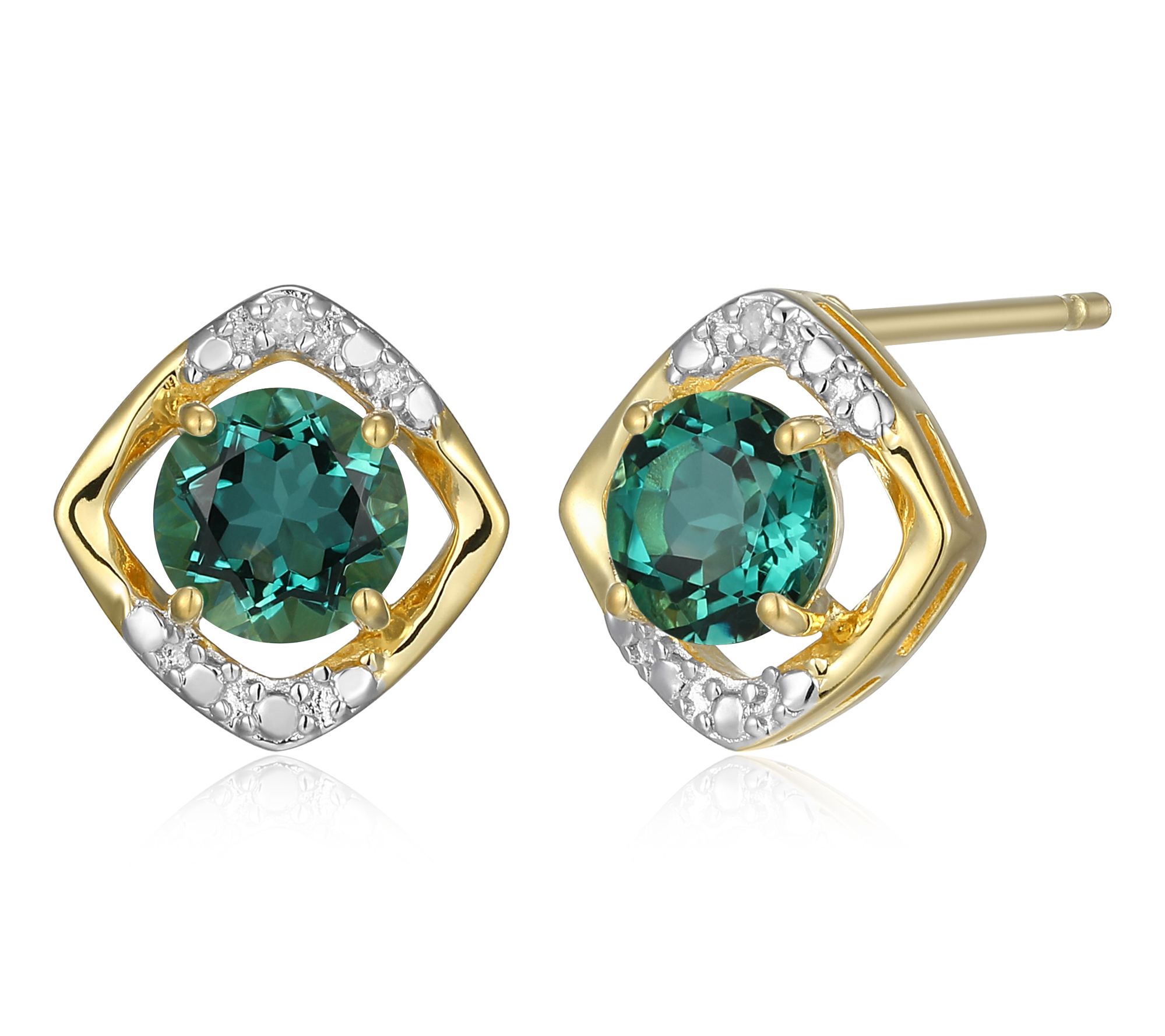 Affinity Gems Birthstone & Diamond Earrings, 18K Gold Plated