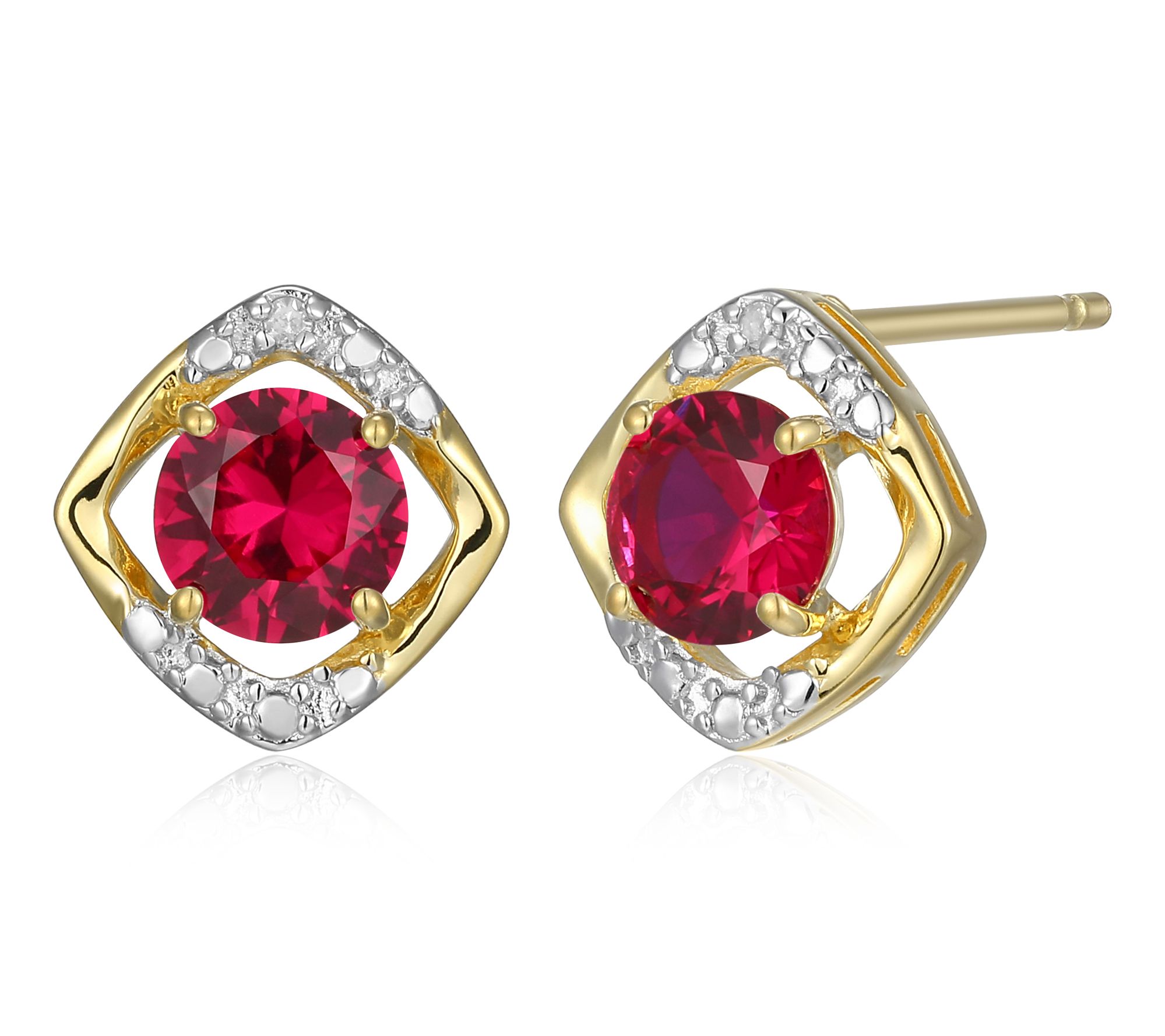 Affinity Gems Birthstone & Diamond Earrings, 18K Gold Plated