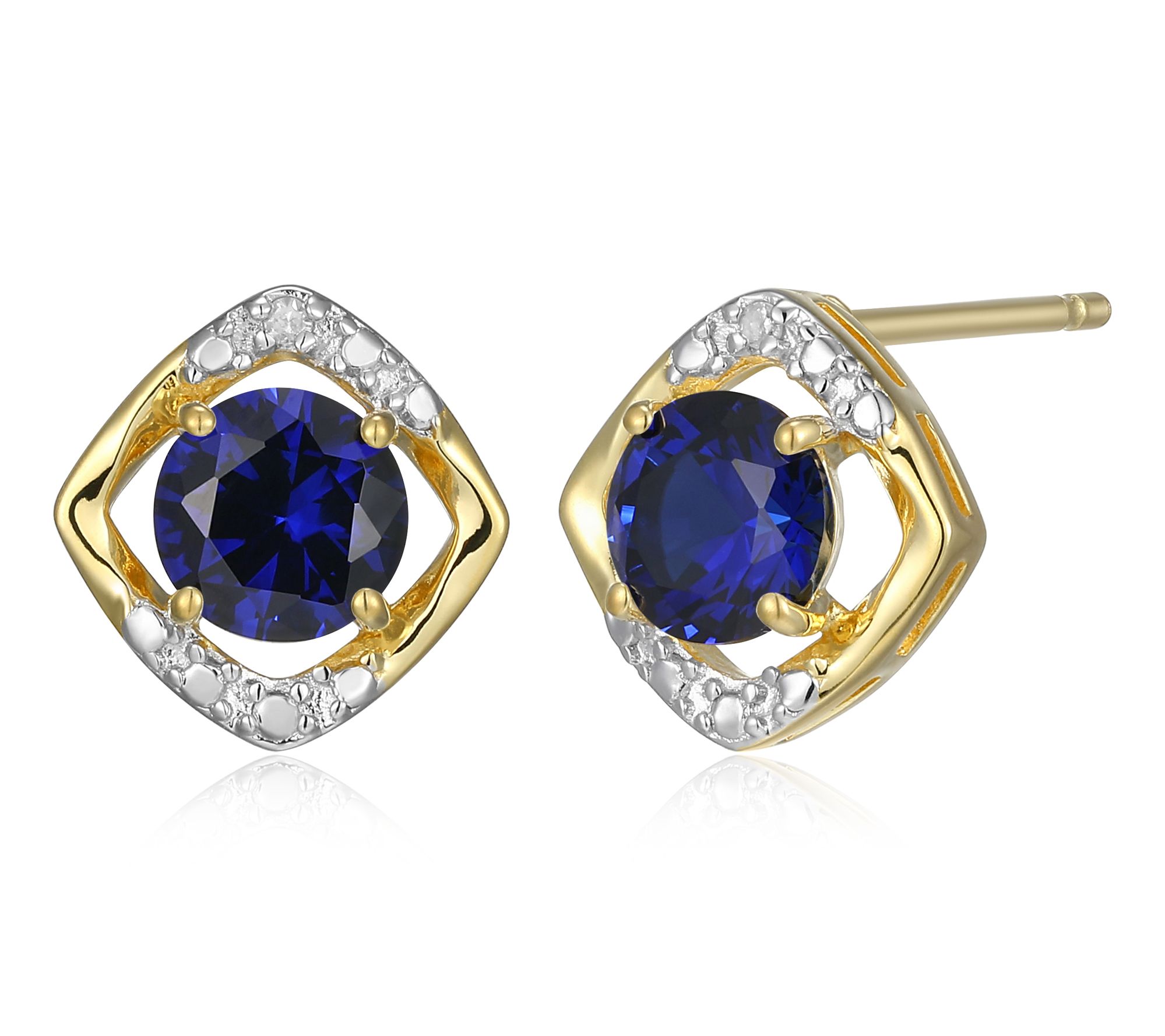 Affinity Gems Birthstone & Diamond Earrings, 18K Gold Plated