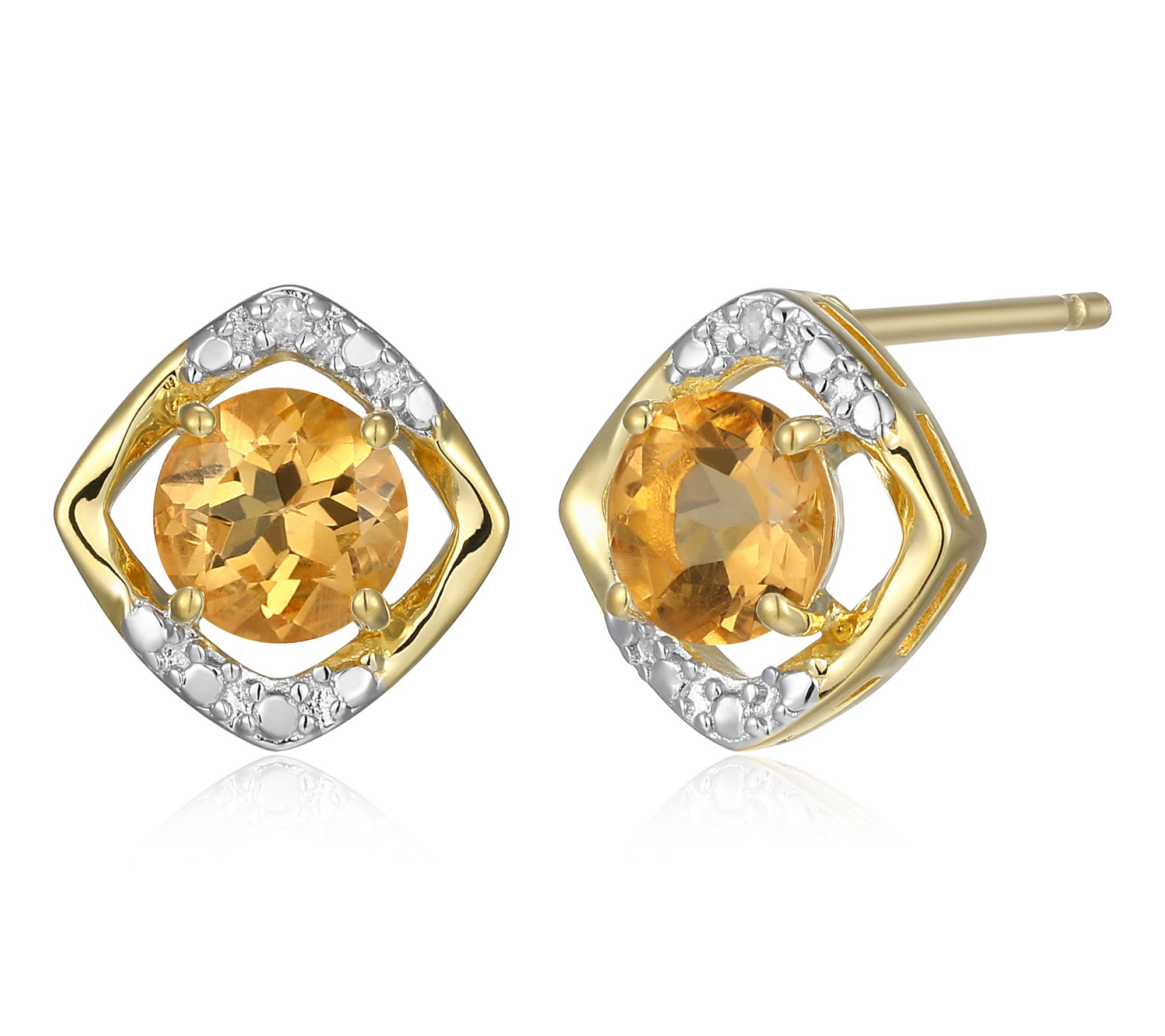 Affinity Gems Birthstone & Diamond Earrings, 18K Gold Plated