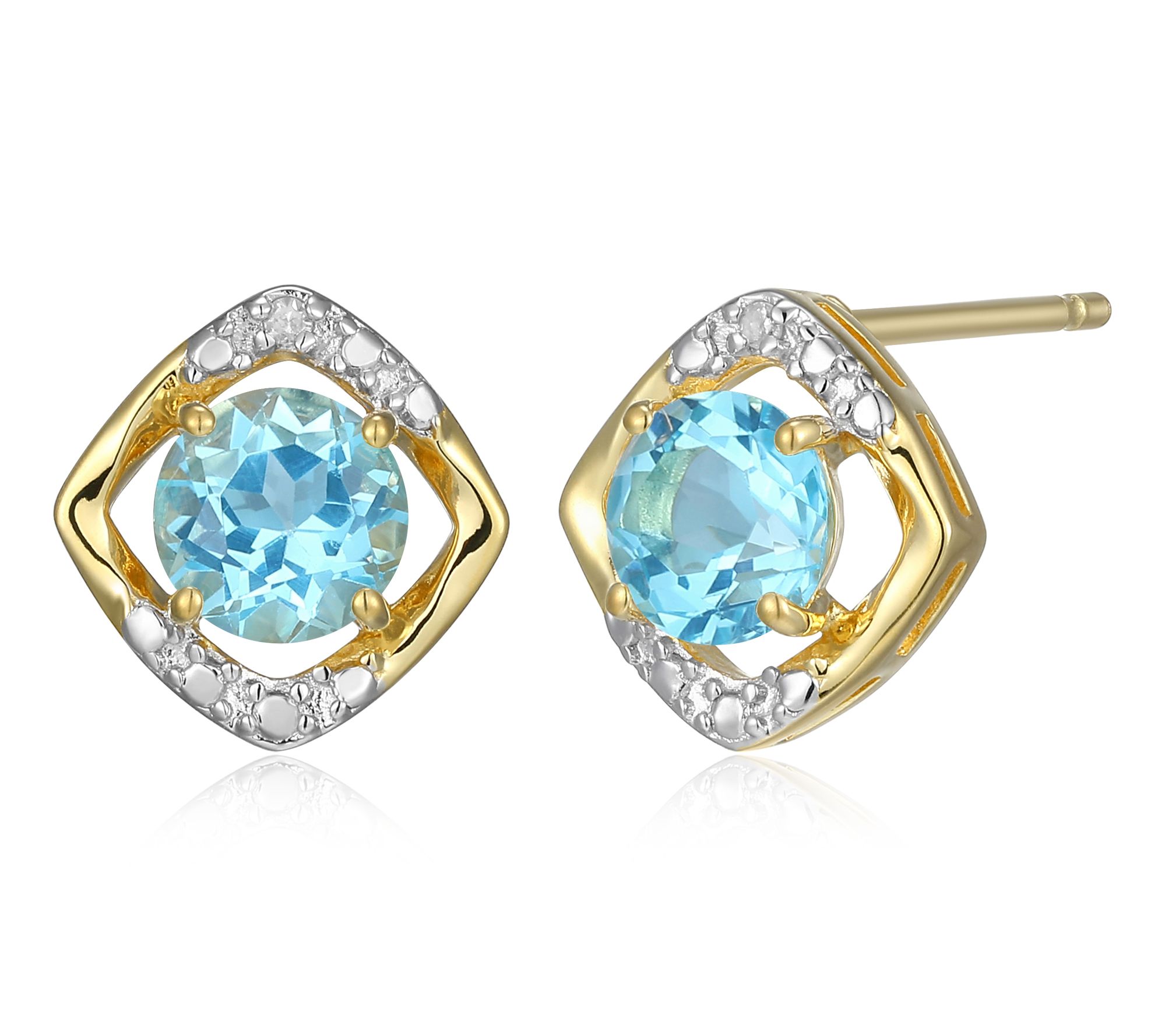 Affinity Gems Birthstone & Diamond Earrings, 18K Gold Plated
