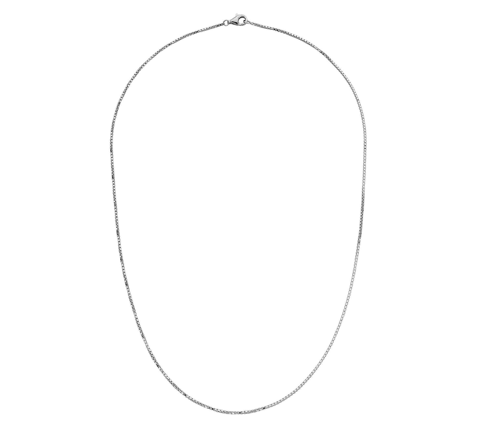 Silver Style 1mm Solid Box Chain Necklace, Sterling Silver