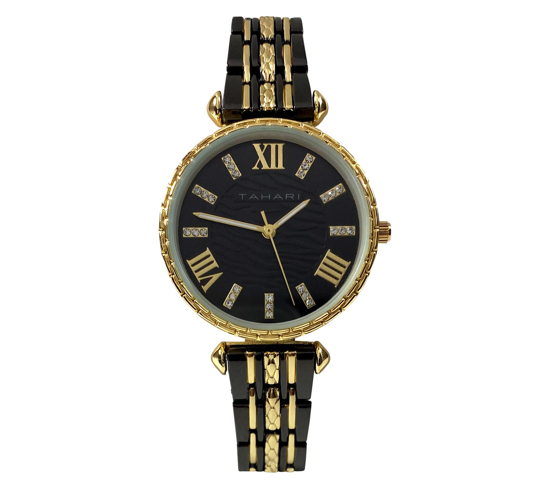 Tahari Women's Goldtone & Gunmetal Crystal Watch