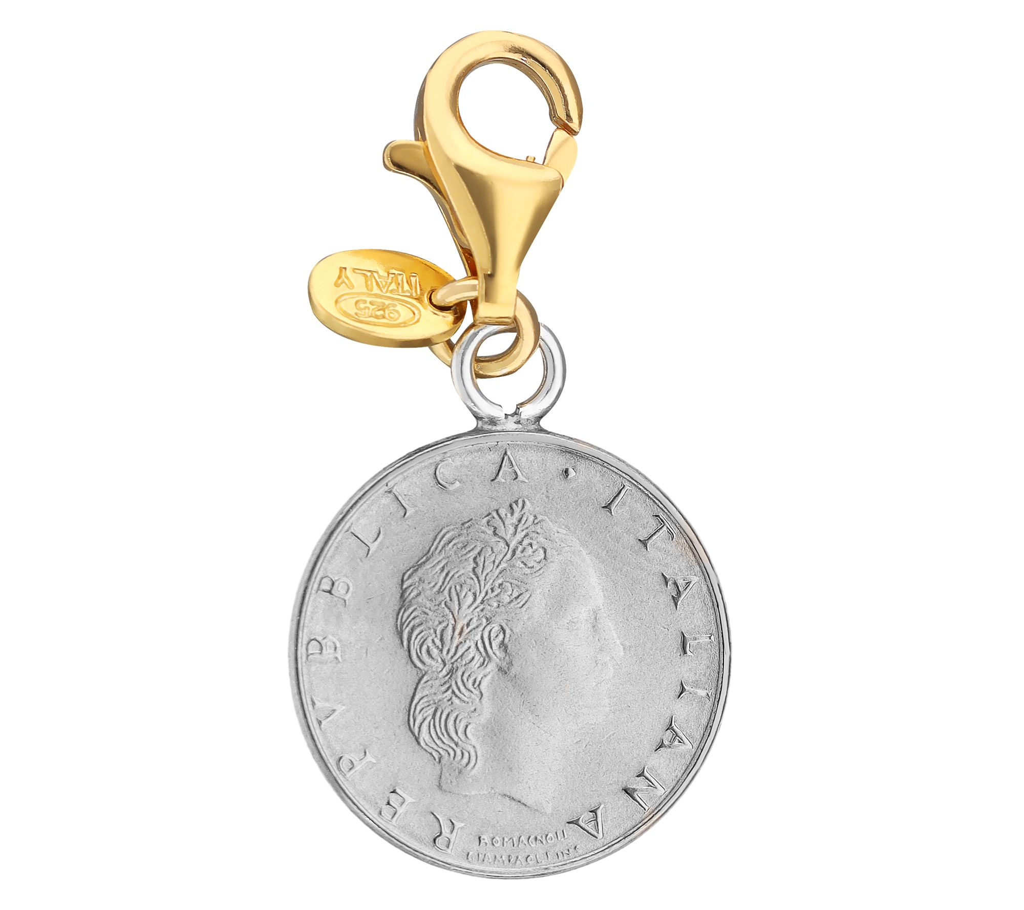 My Lira 50-Lire Coin Charm, Sterling Silver