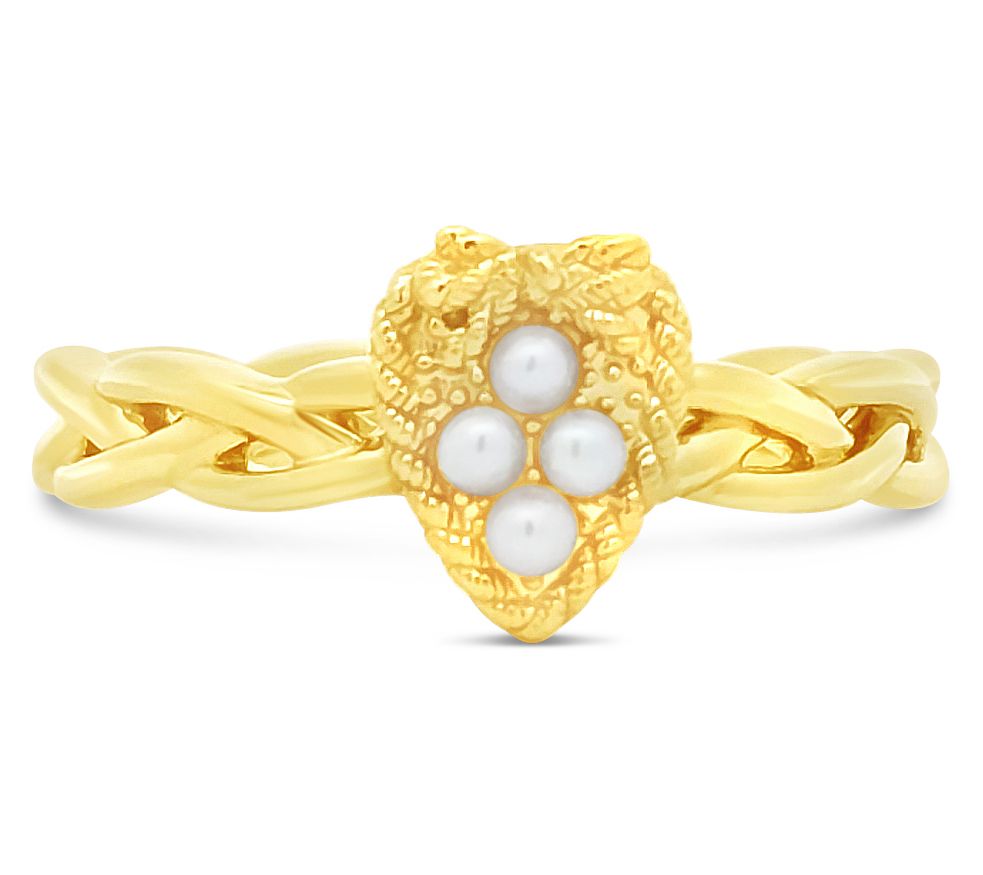 Goddaughters 14K Clad Celtic Love Knot CulturedPearl Ring