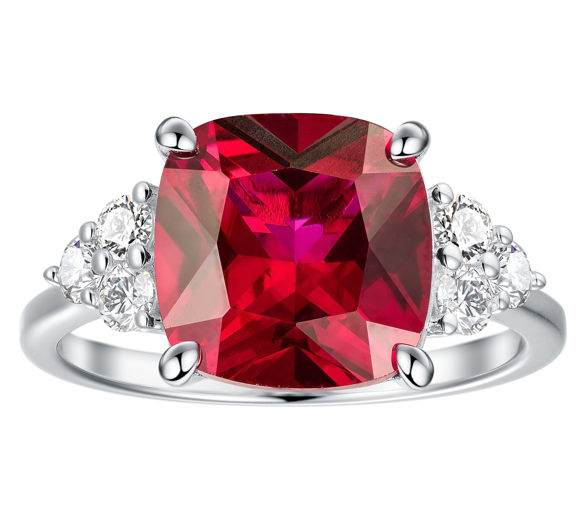 Fire Light Lab Grown Diamond & Gemstone Ring, Sterling