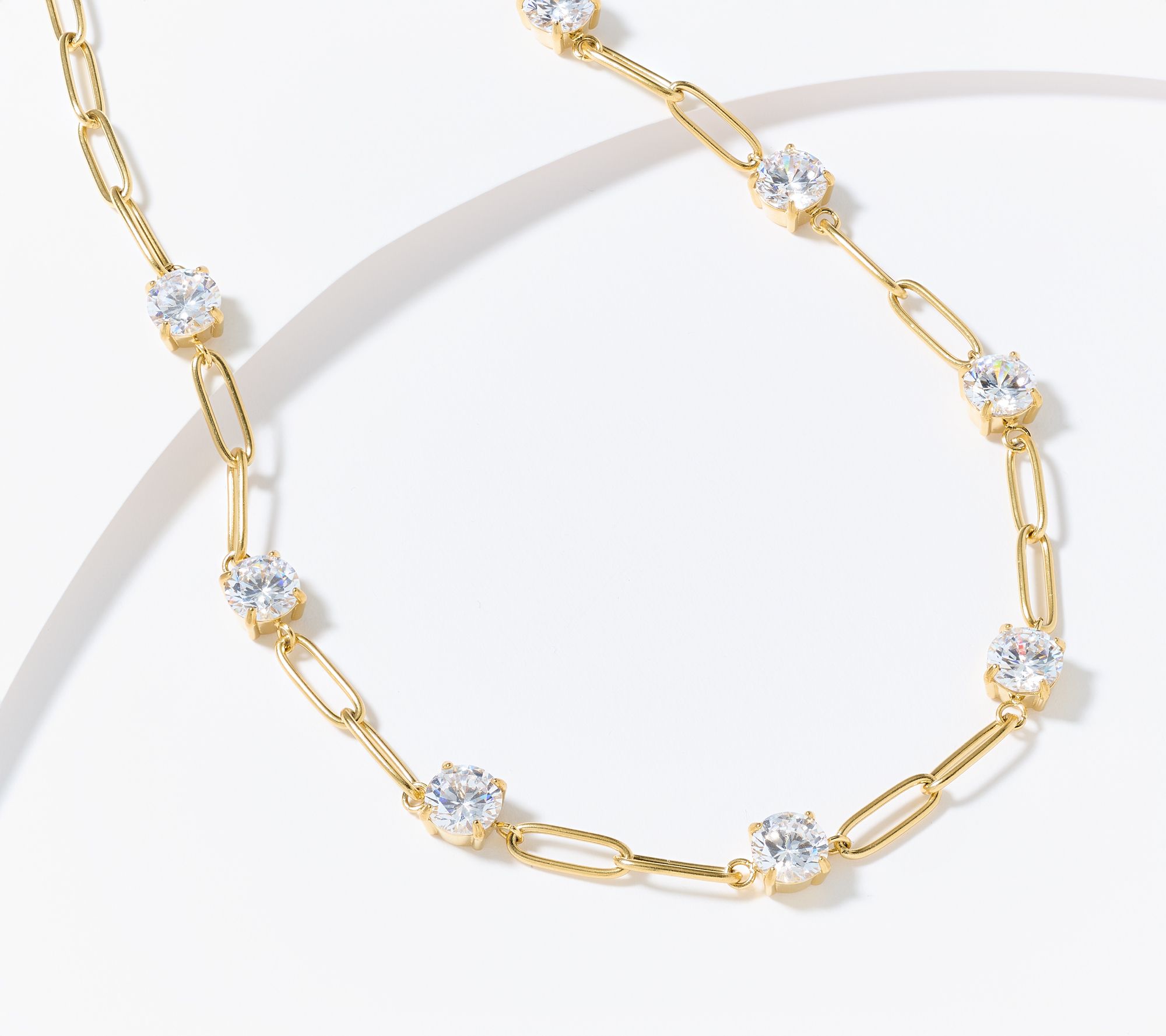  Steel by Diamonique Station & Link Necklace