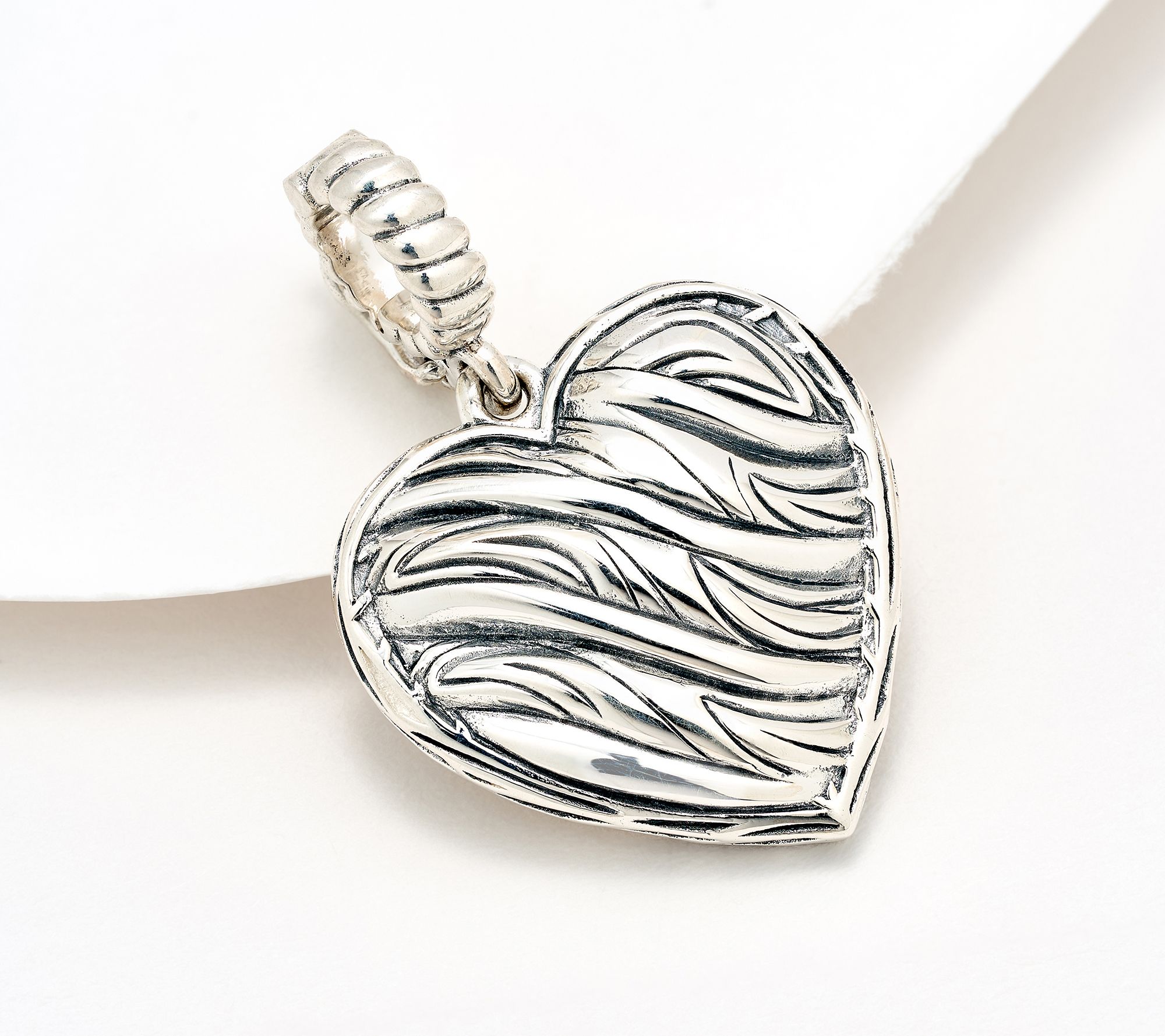 Christian James by Scott Grimes Sterling Silver 1" Ripple Heart Enhancer 5.6g