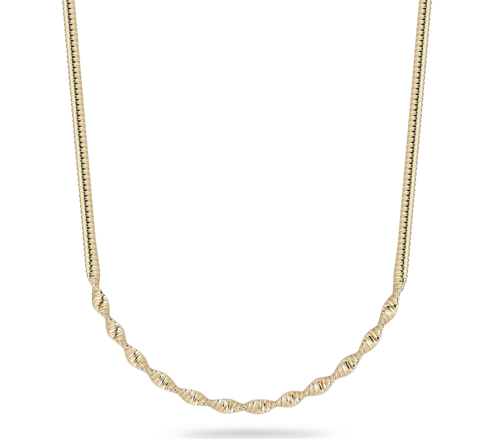 Italian Gold Twist Tubogas Chain Necklace, 14K